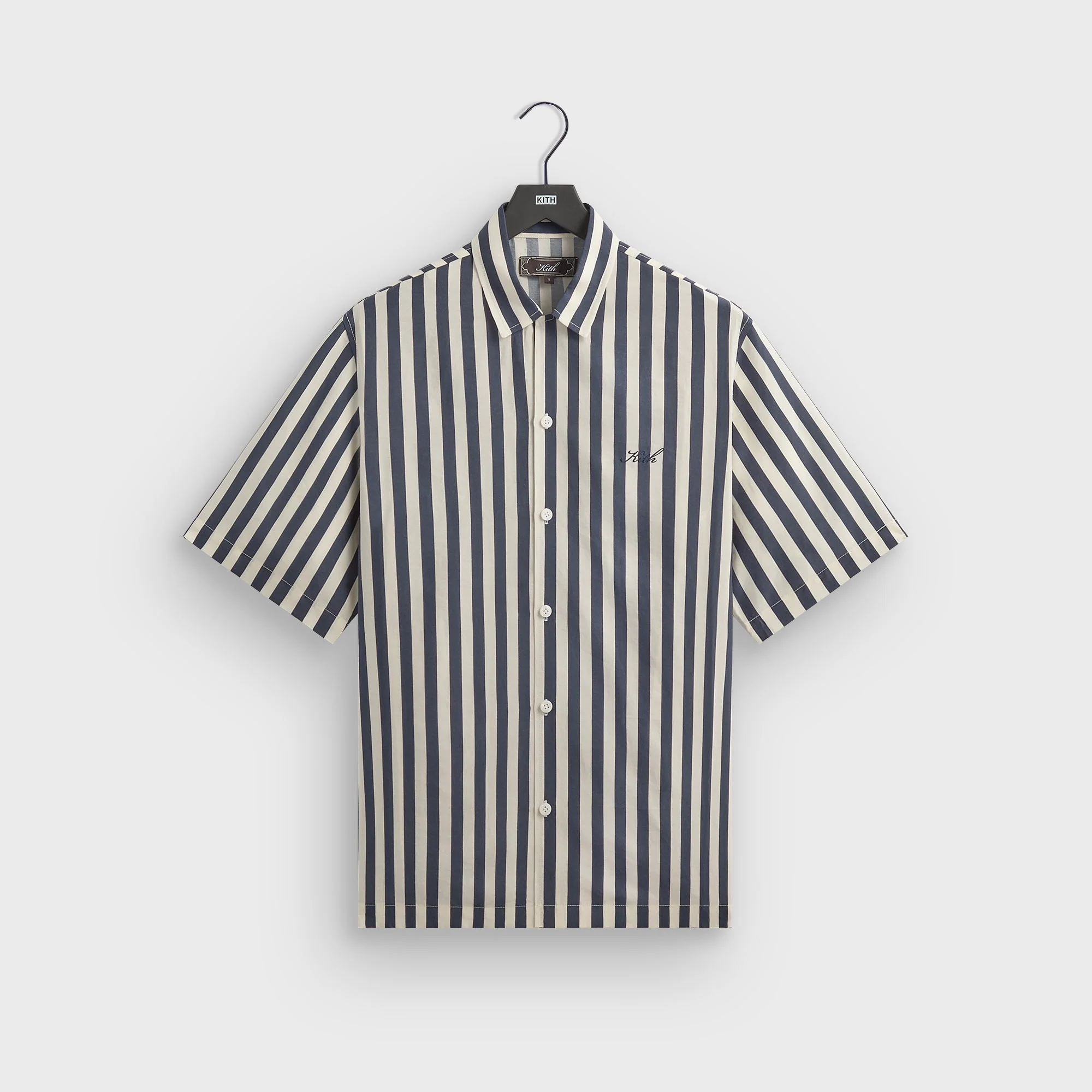 Kith Striped Thompson Camp Collar Shirt - Nocturnal