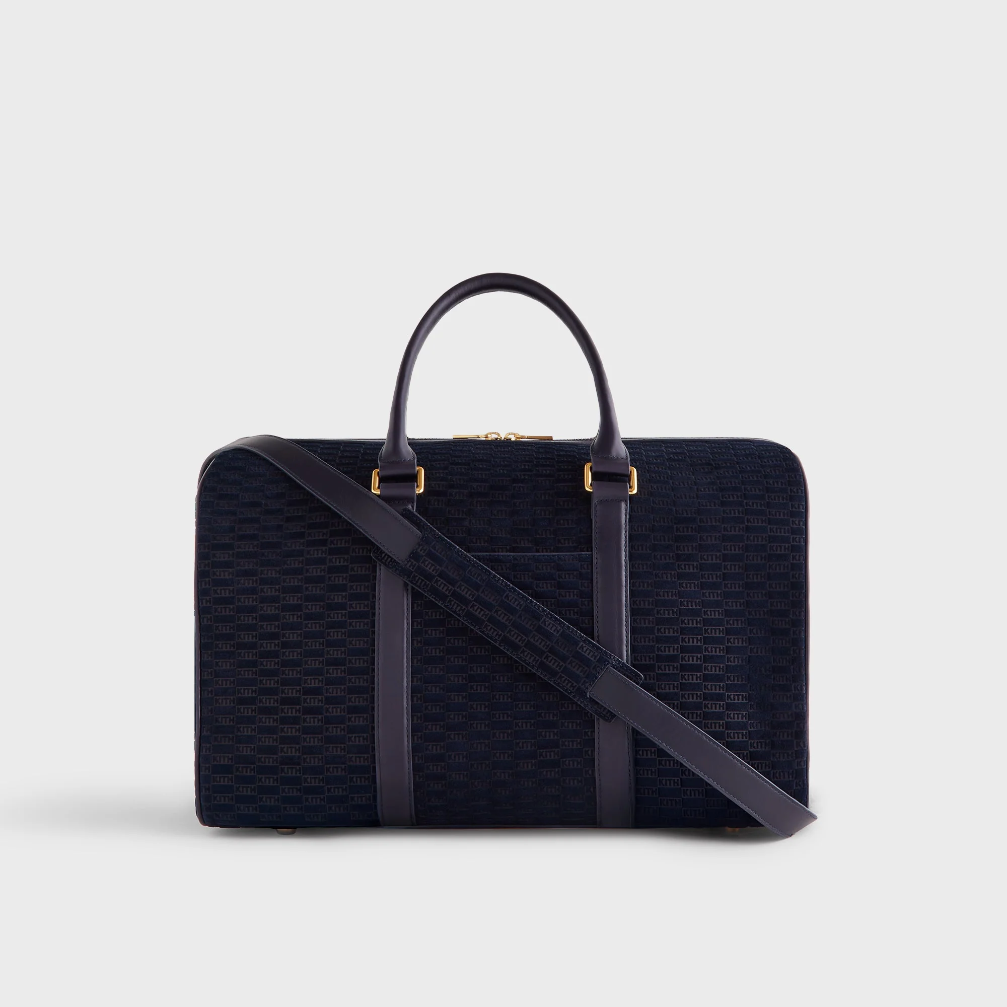 Kith Monogram Suede Traveler K40 Bag - Ink