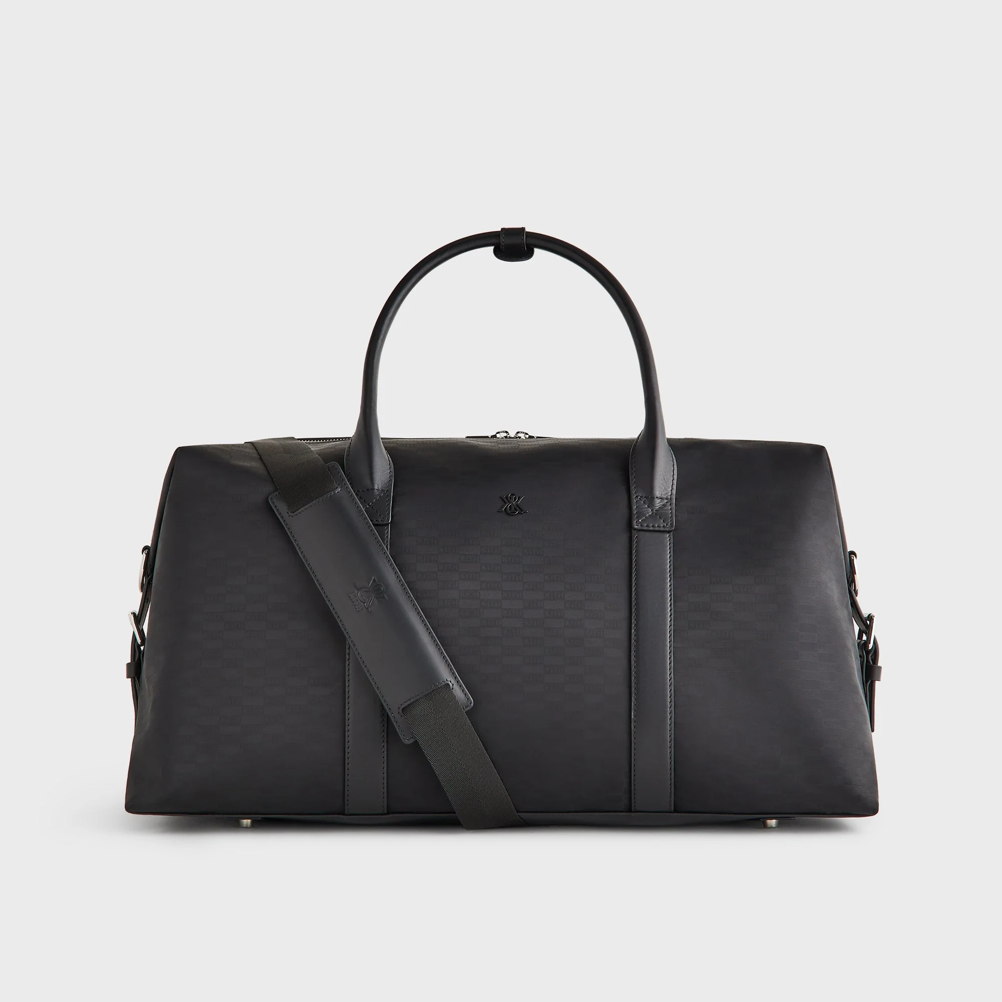 Kith Monogram Nylon Leather Duffle Bag - Black