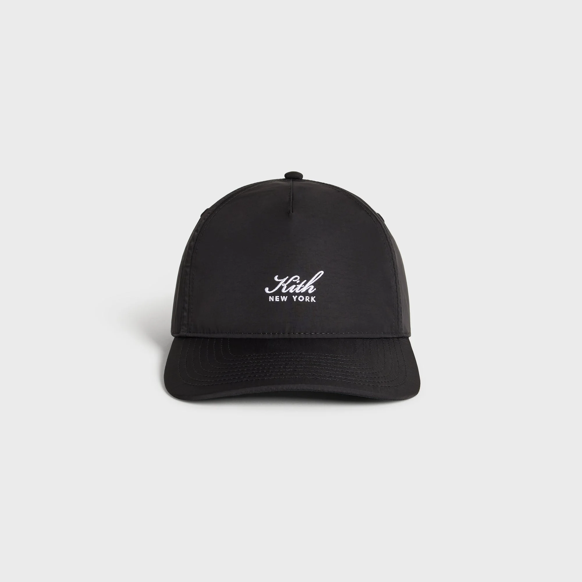 Kith Script Wrinkle Nylon Bay Low Pinch Crown Snapback - Black