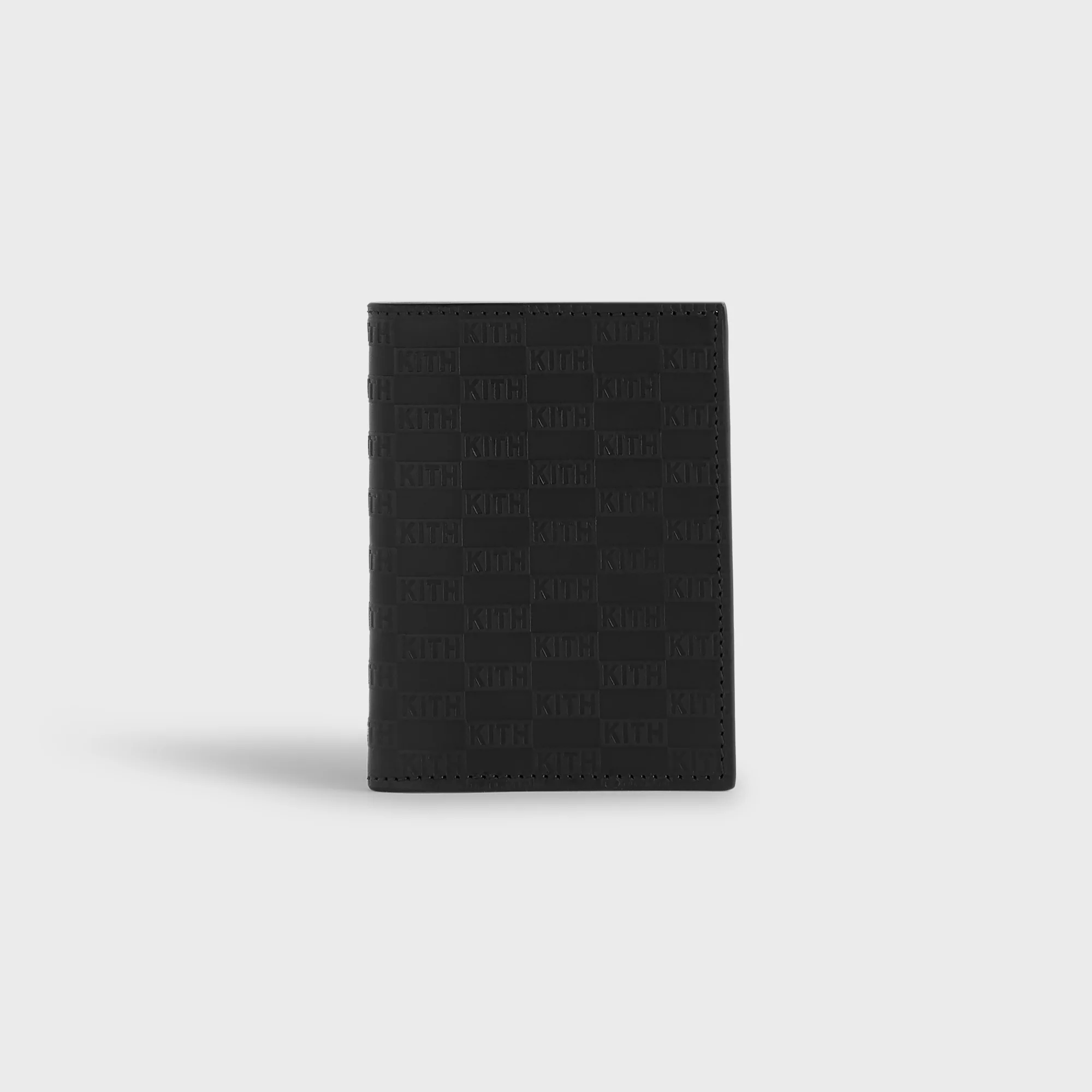 Kith Monogram Leather Bi-Fold Wallet - Black