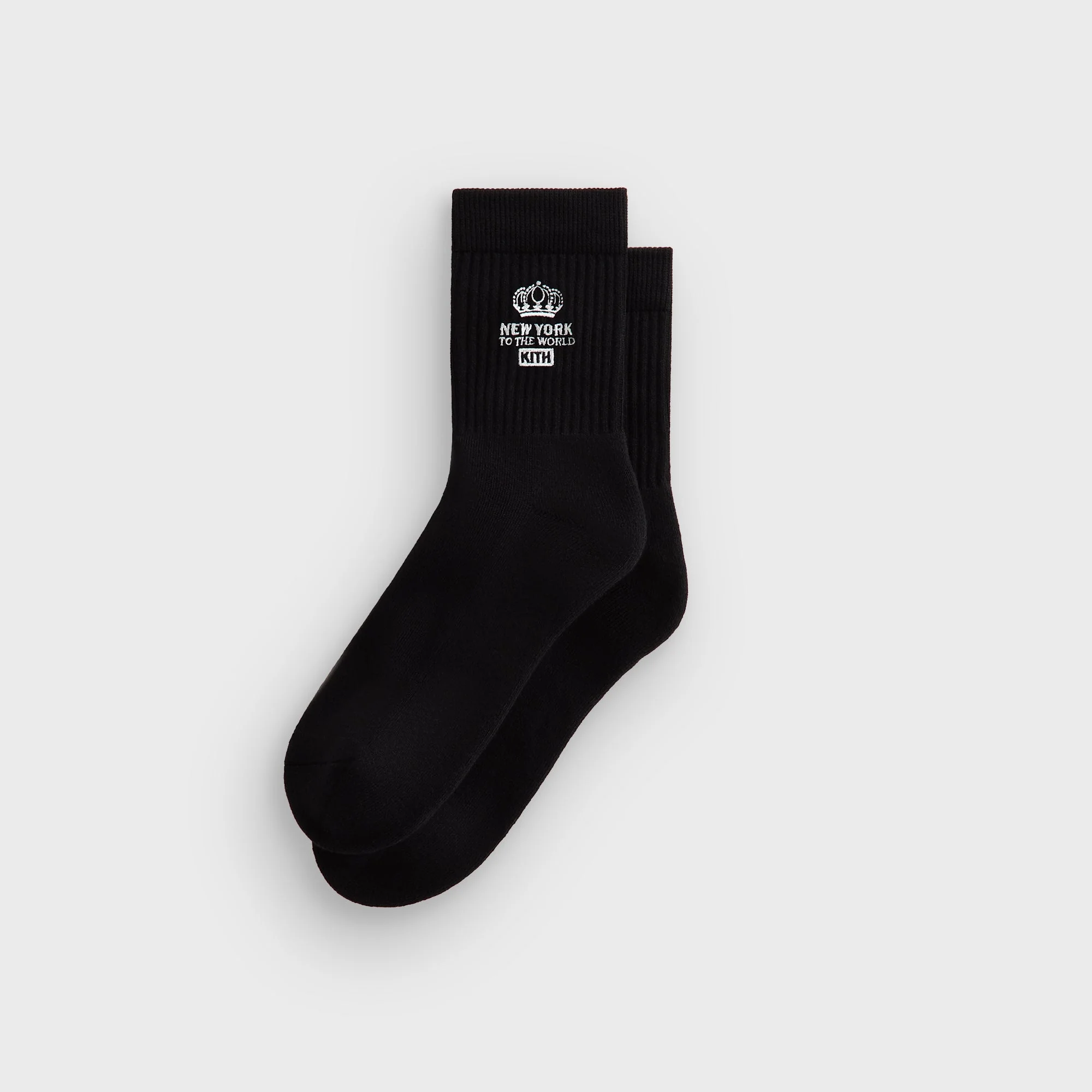Kith Insignia Cotton Mid Crew Socks - Black