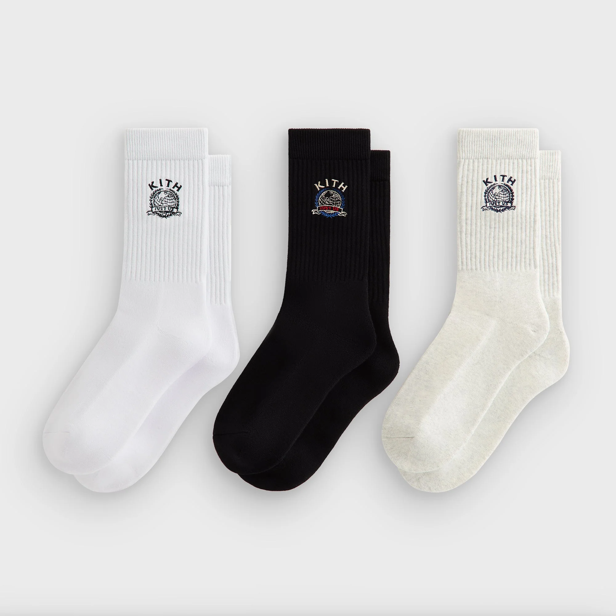 Kith 3-Pack Just Us Cotton Crew Socks - Multi