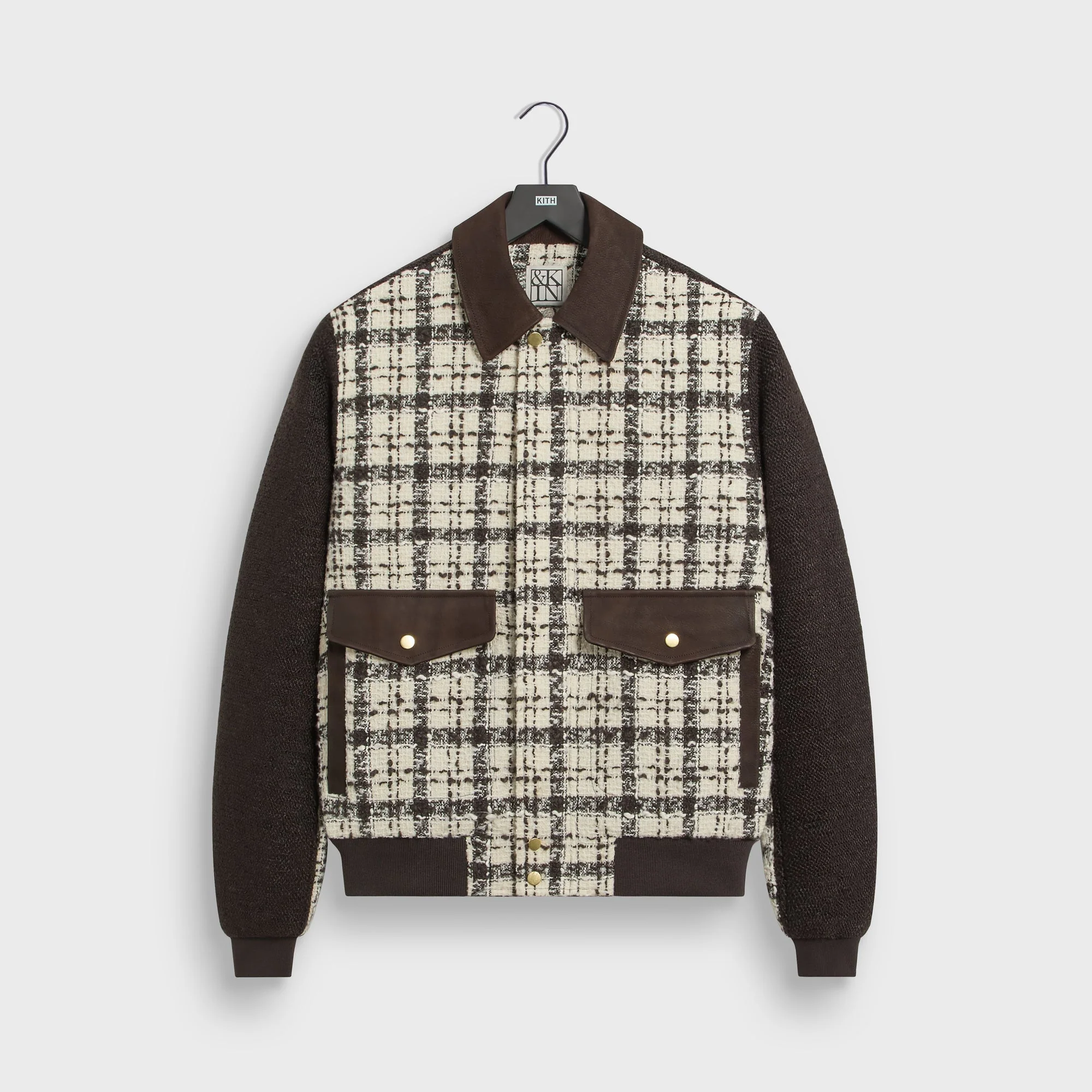 &Kin Mixed Tweed Hawthorne Flight Jacket - Sandrift