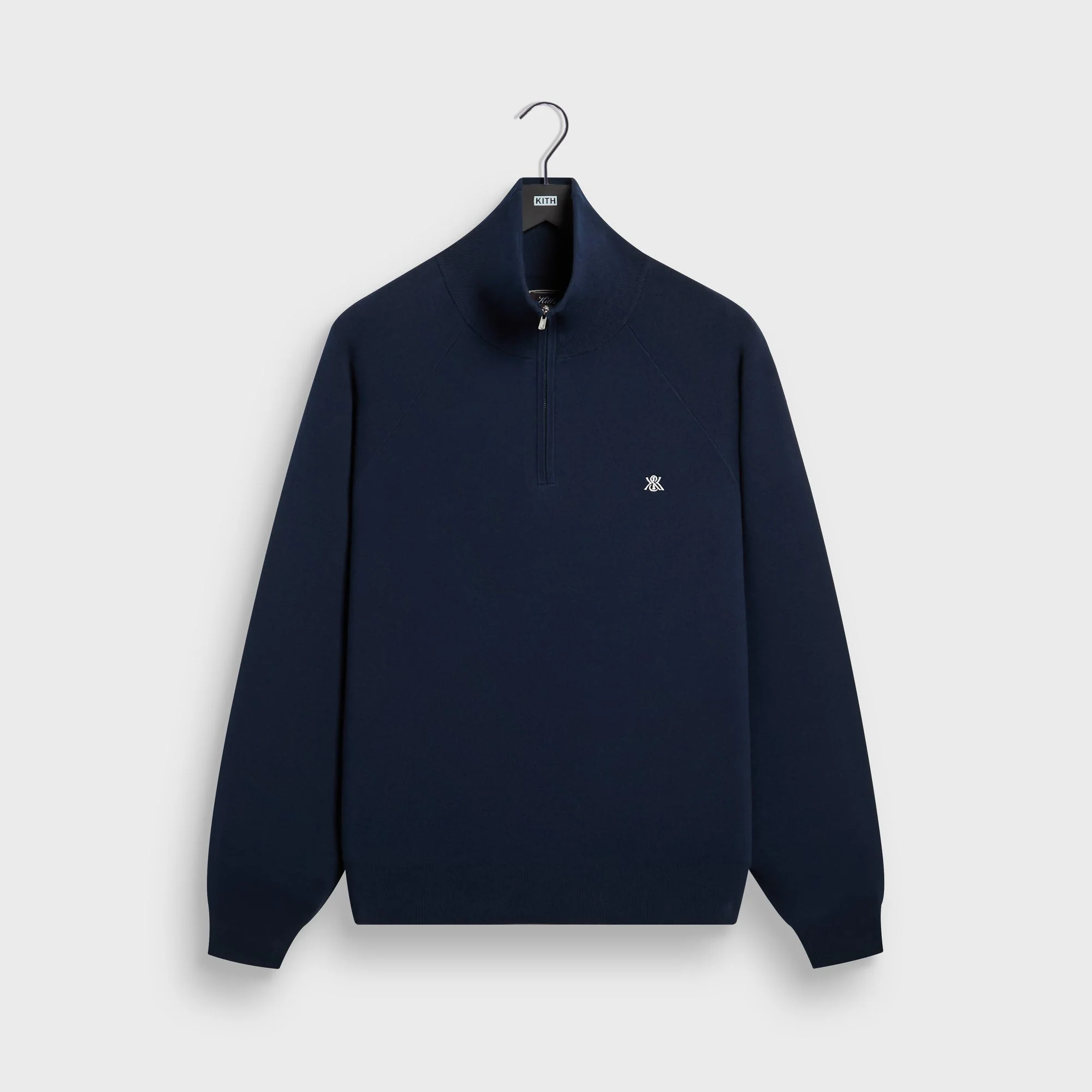 Kith Compact Cotton Knit Javier Quarter Zip Pullover - Nocturnal
