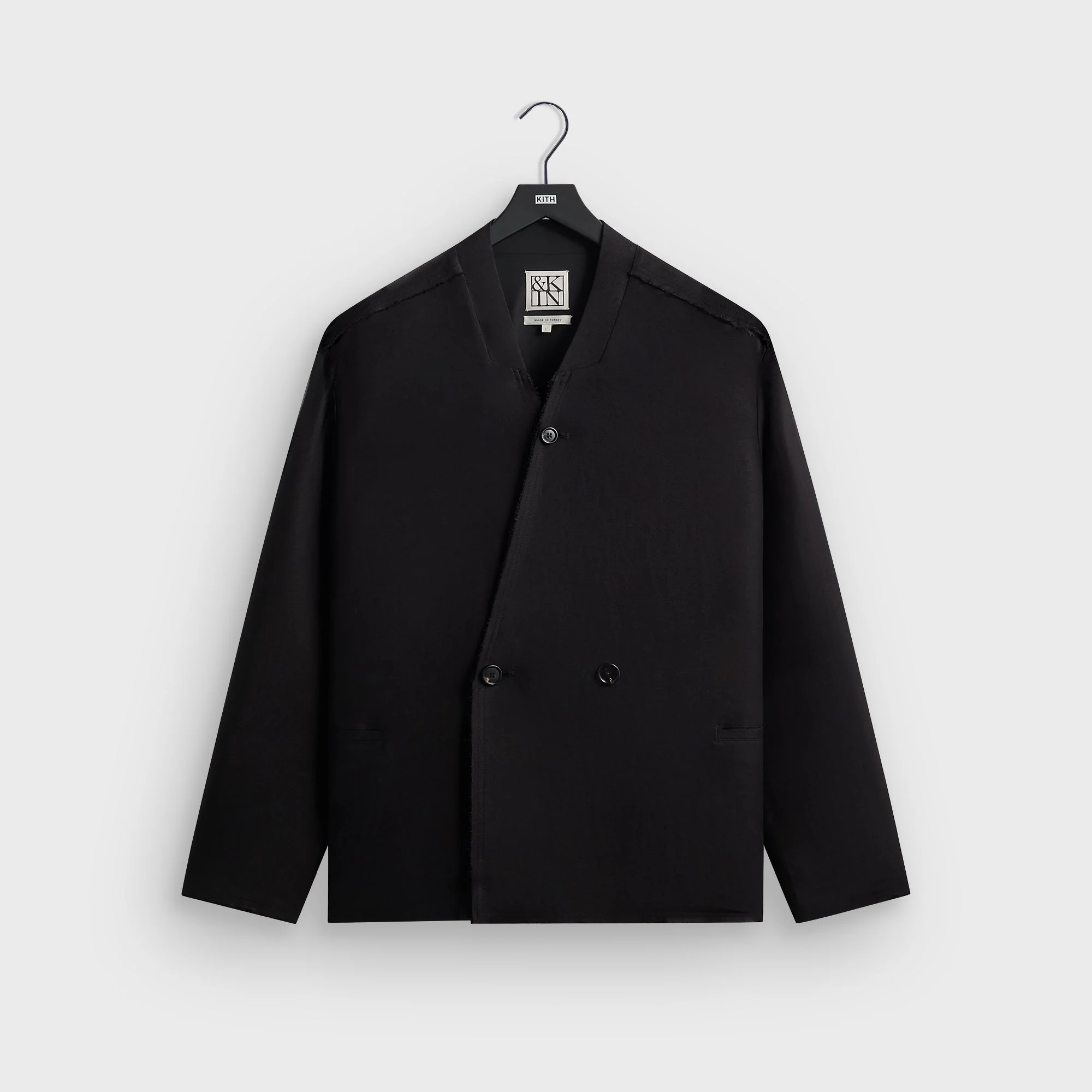 &Kin Long Sleeve Linen Viscose Twill Mathis Shirt - Black
