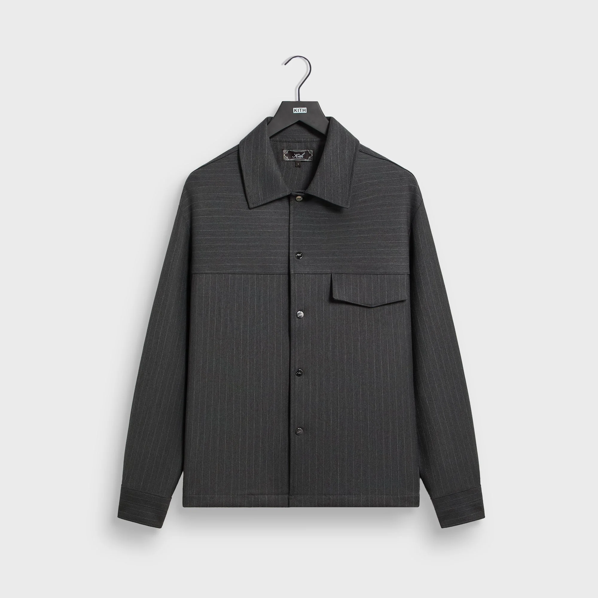 Kith Double Weave Montague Shirt - Dark Heather Grey