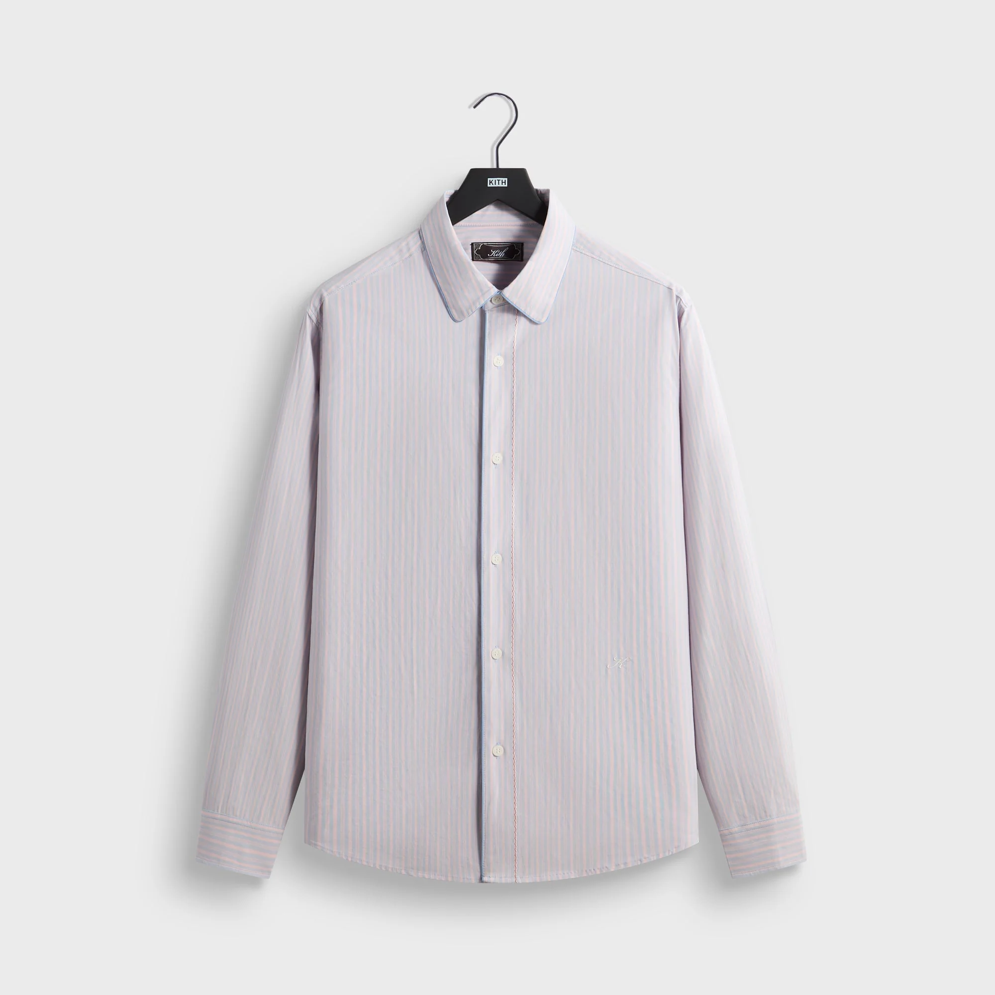Kith Striped Poplin Georgie Shirt - Hydrangea