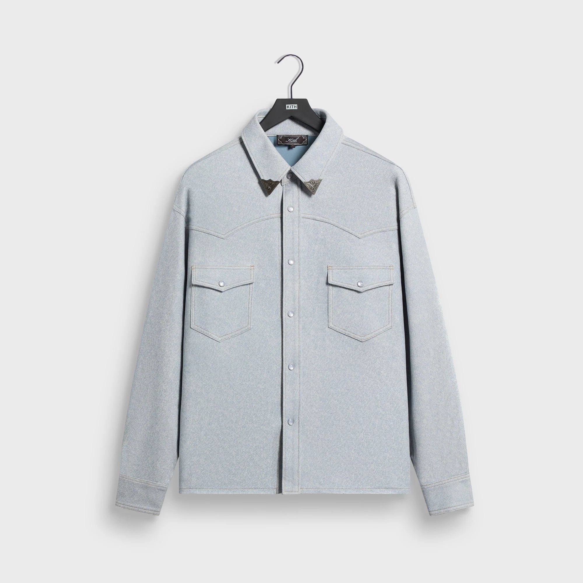 Kith Leather Denim Western Henson Shirt - Light Indigo