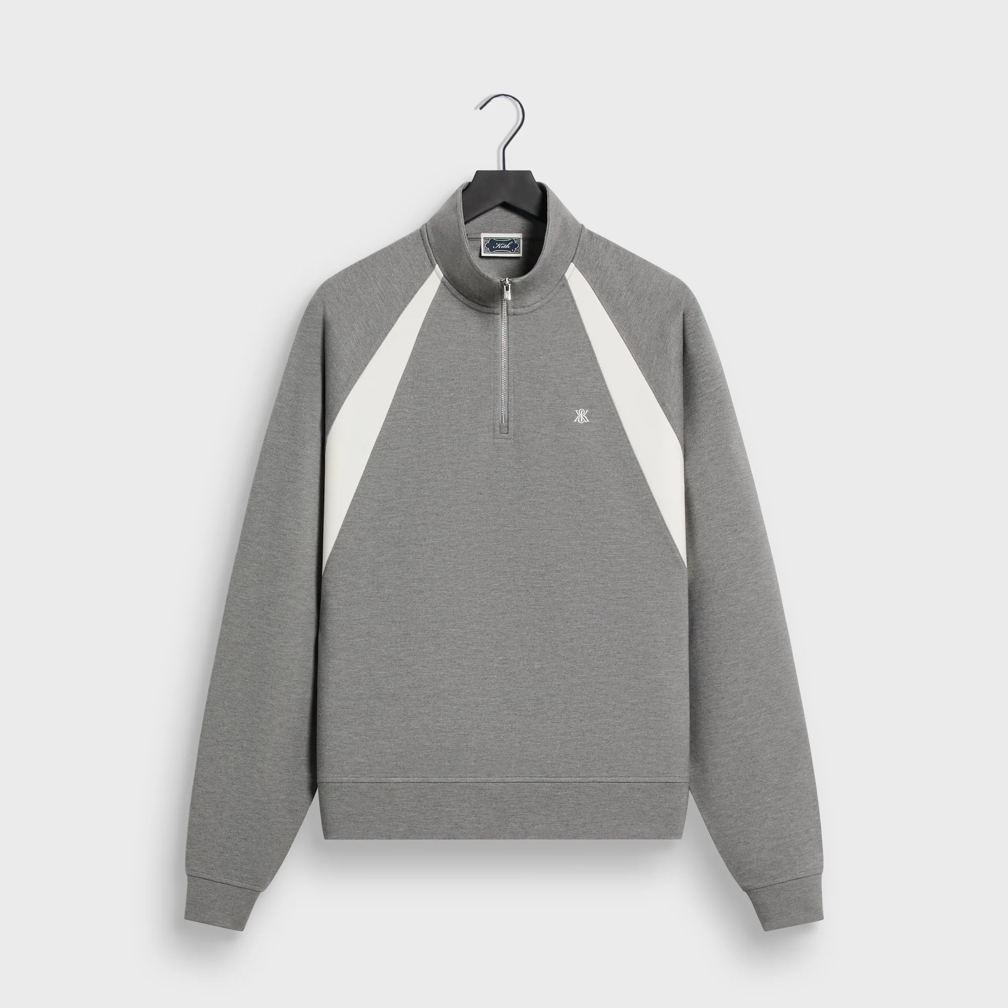 Kith Ponte Novak Quarter Zip - Medium Heather Grey