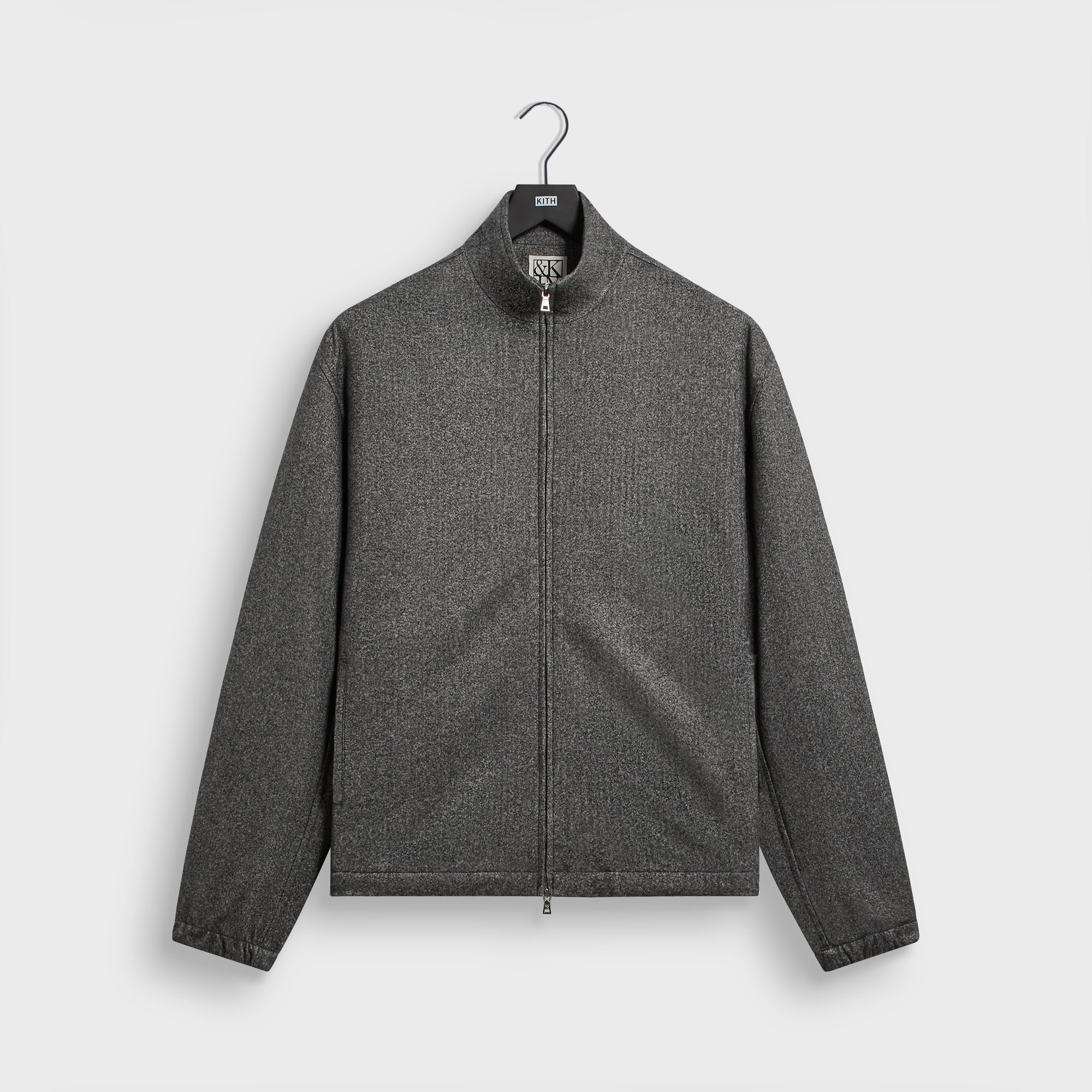 &Kin Flannel Jersey Stephen Track Jacket - Charcoal Heather