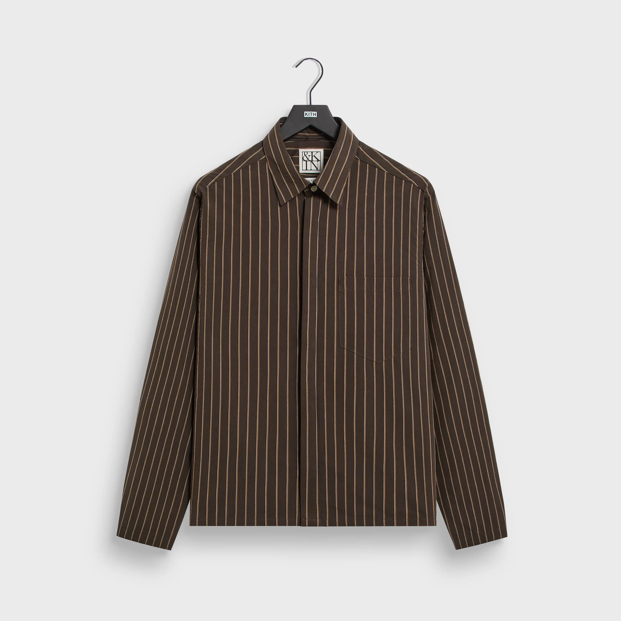 &Kin Striped Poplin Nico Shirt - Derby
