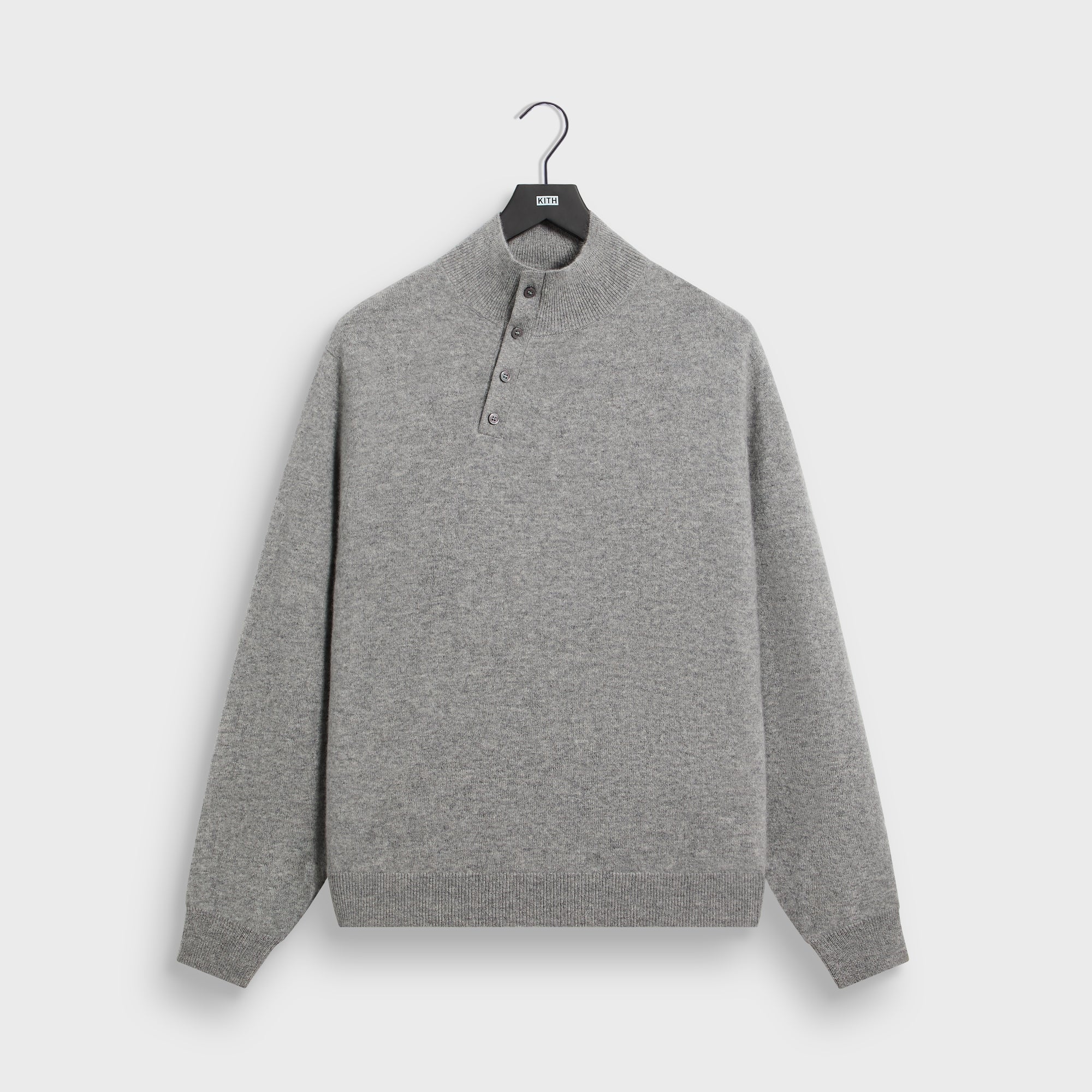 &Kin Cashmere Cyrus Turtleneck - Mid Heather Grey
