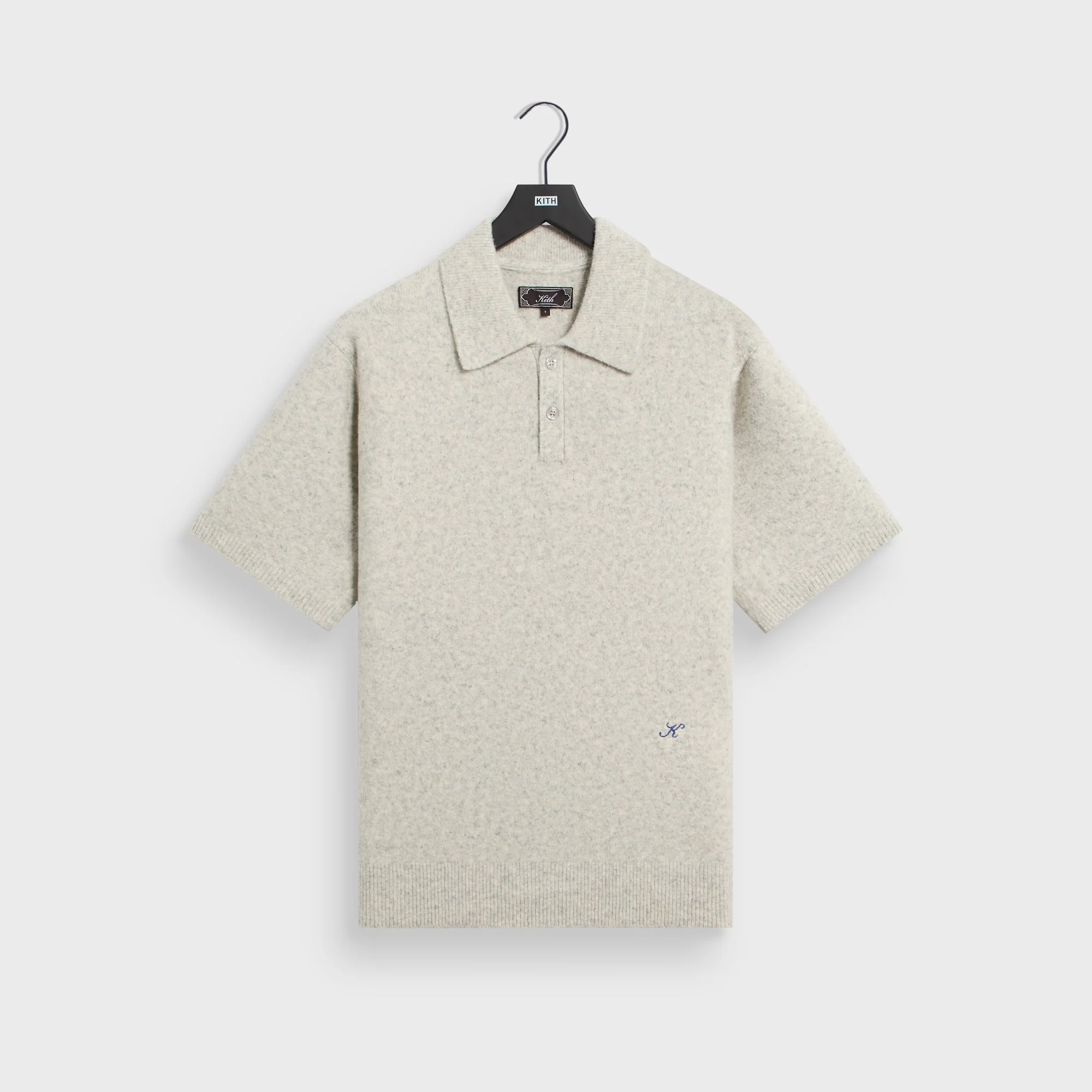 Kith Boucle Tobey Polo - Light Heather Grey