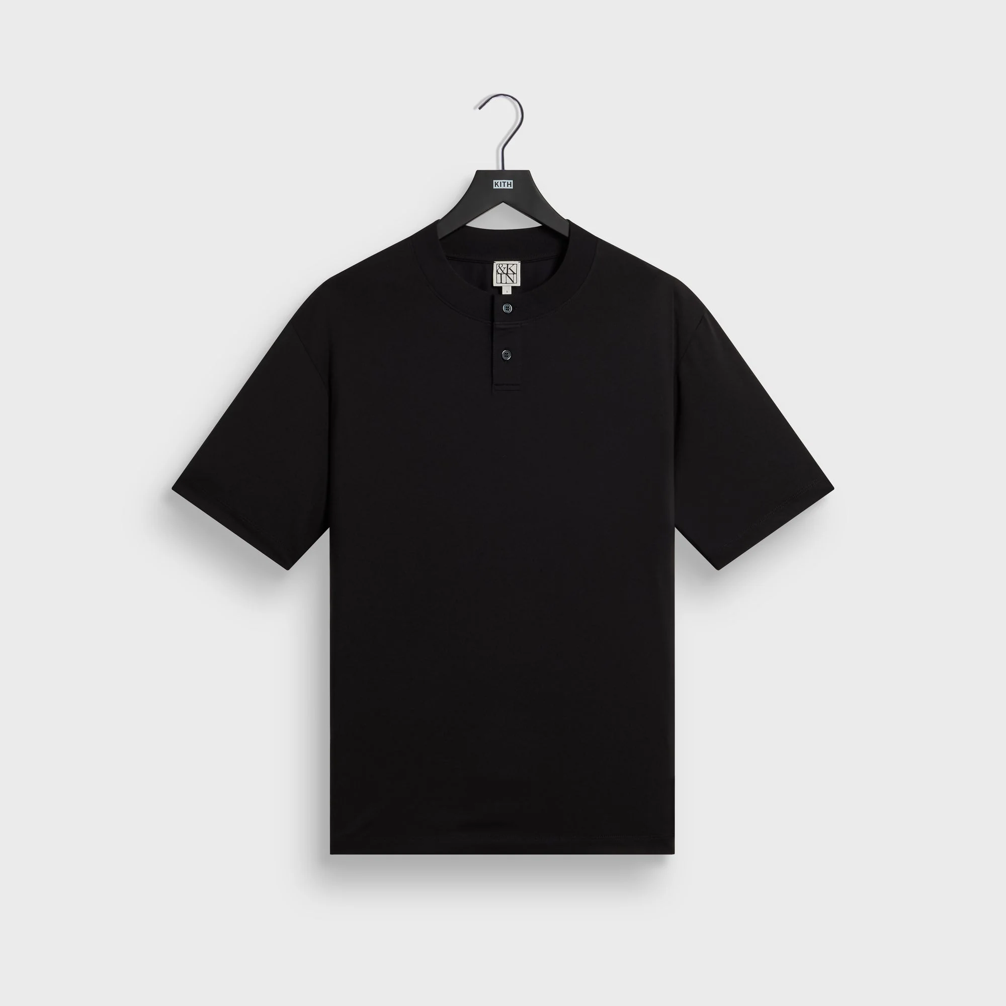 &Kin Albie Henley Tee - Black