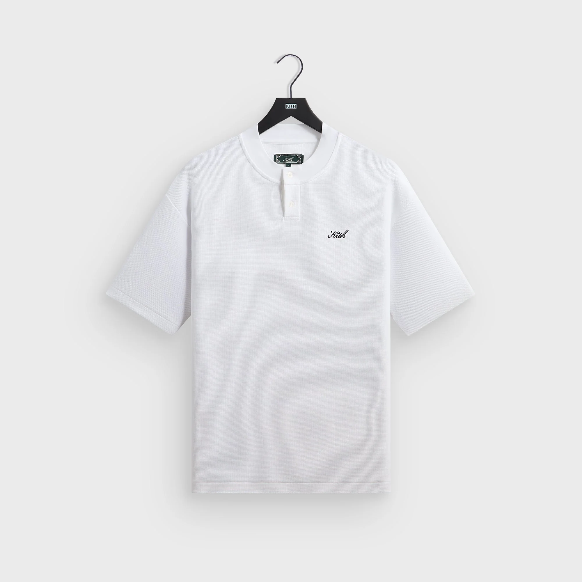 Kith Micro Waffle Tristan Henley - White