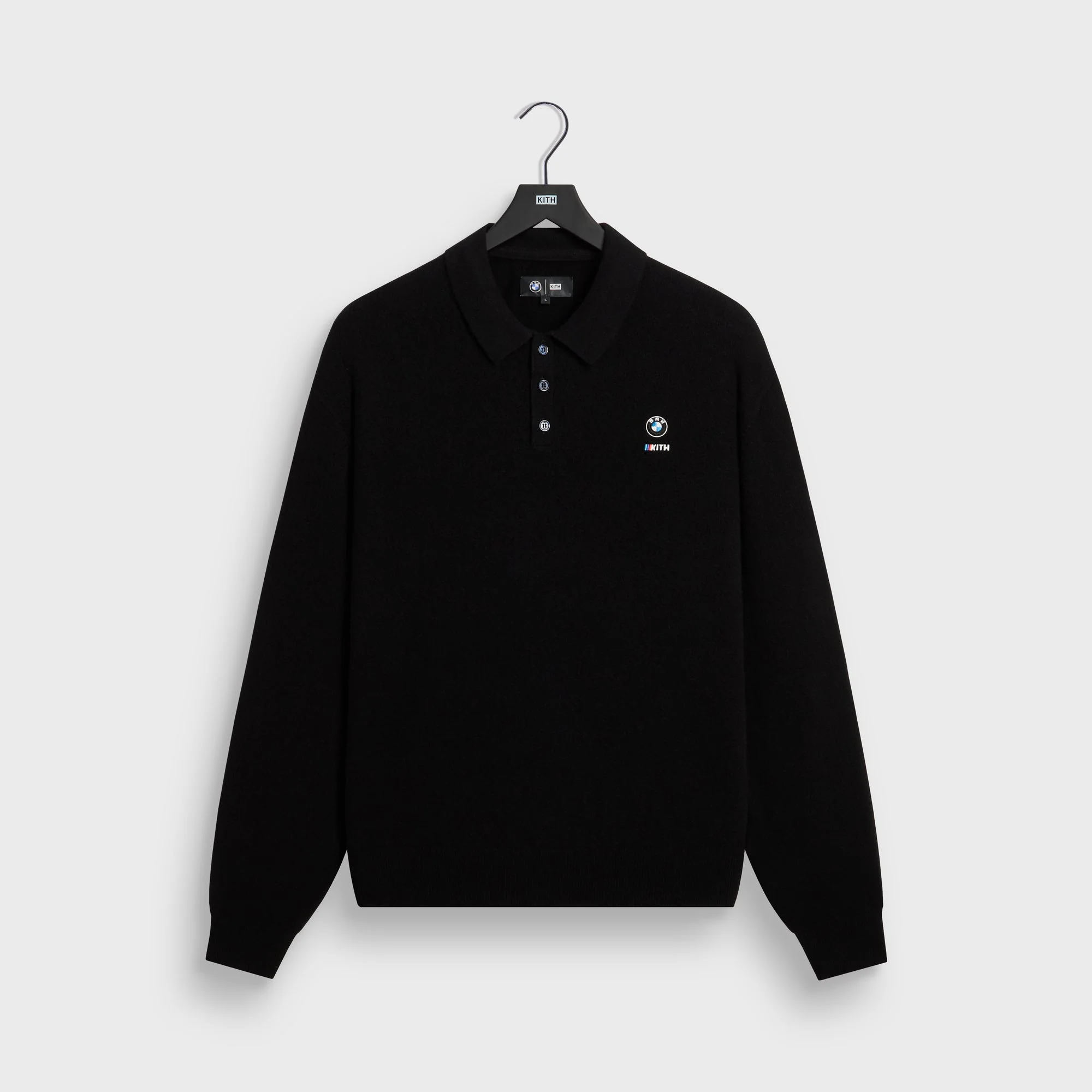 Kith for BMW Long Sleeve Cashmere Tilden Pullover - Black