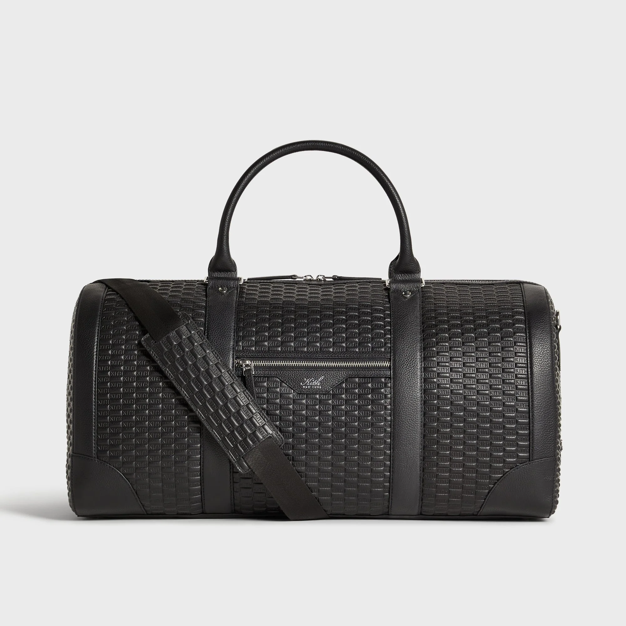 Kith Monogram Tumbled Leather Traveler K55 Duffle Bag - Black