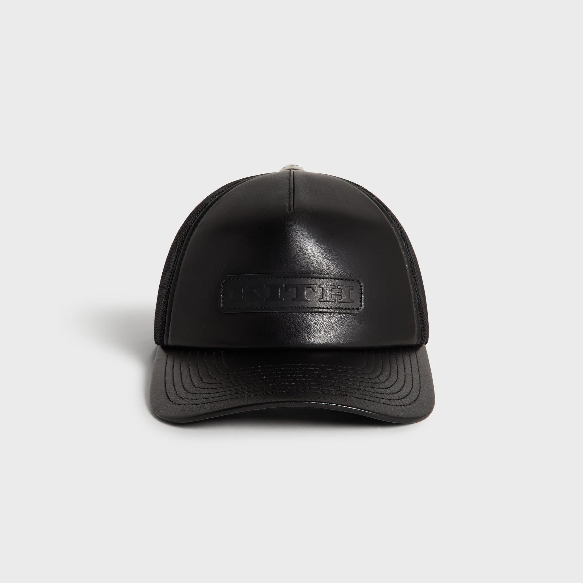 Kith Smooth Leather Nolan Trucker Hat - Black