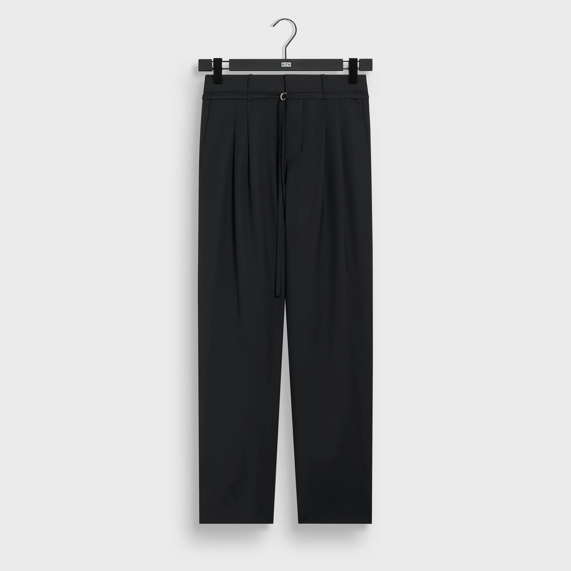 &Kin Tropical Wool Eli Pleated Trouser - Black