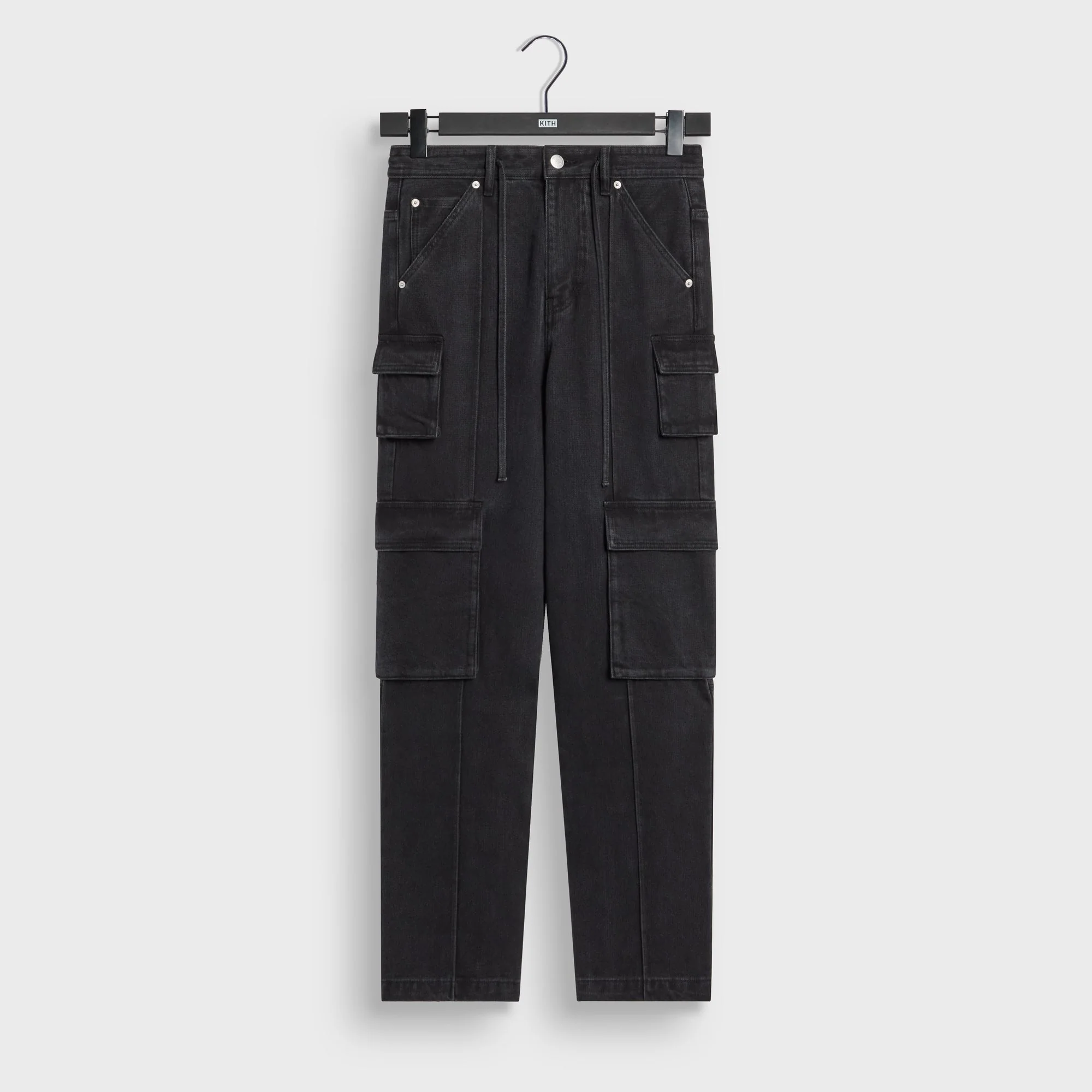 Kith Herringbone Denim Zane Cargo Pant - Black