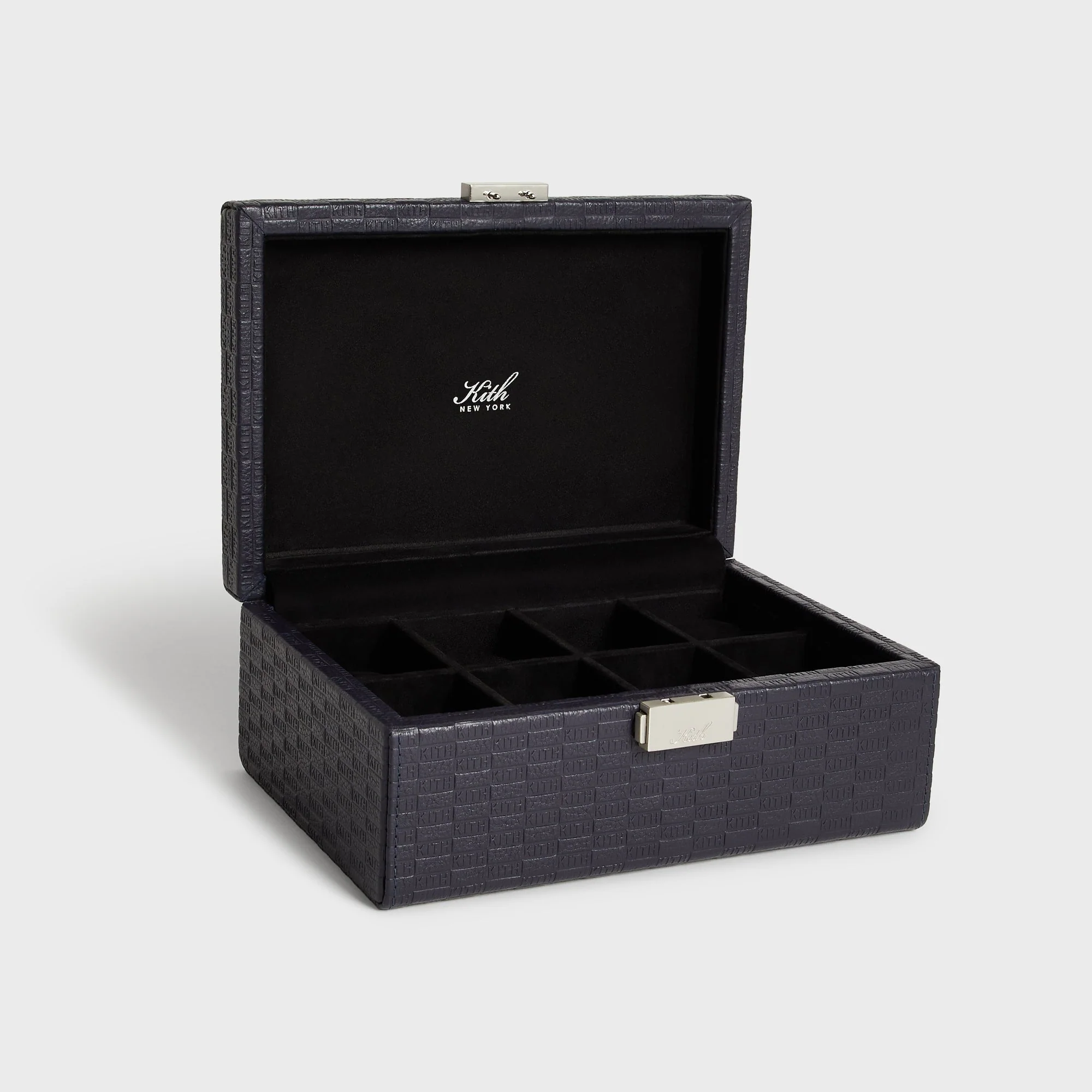 Kith Monogram Tumbled Saffiano Leather Watch Box - Ink