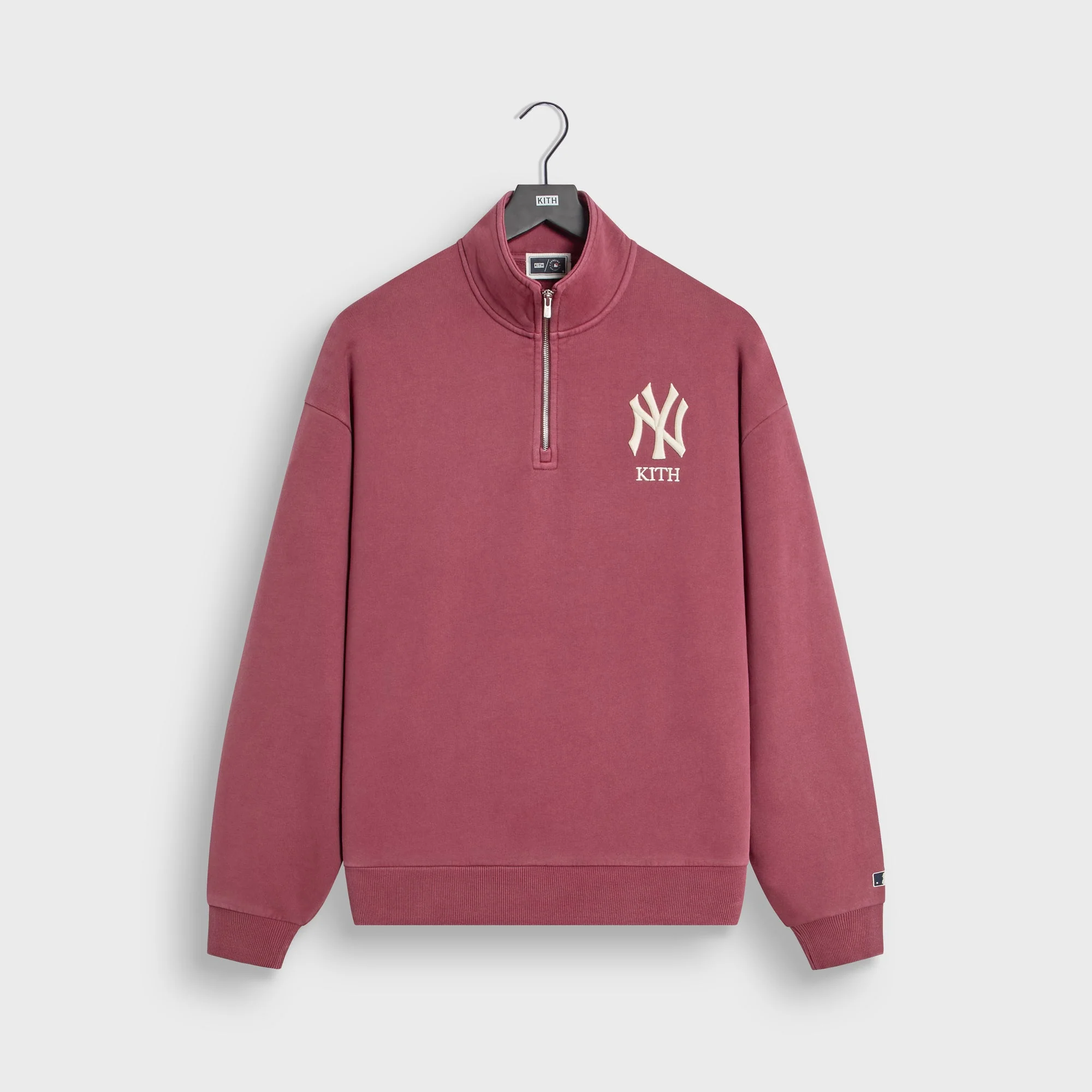 Kith for the New York Yankees Vintage Nelson Quarter Zip - Garnet