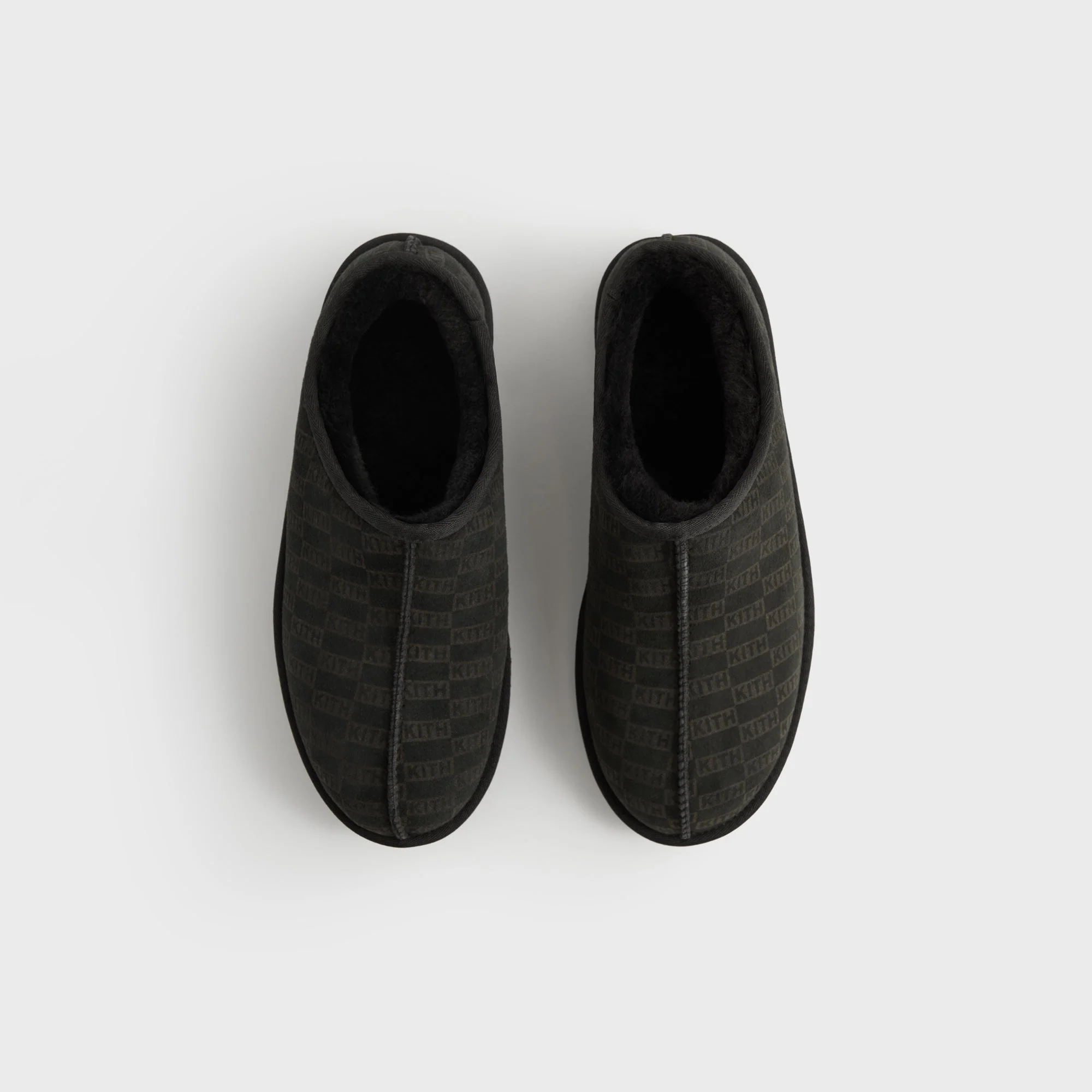 Kith Monogram Shearling Slippers - Black