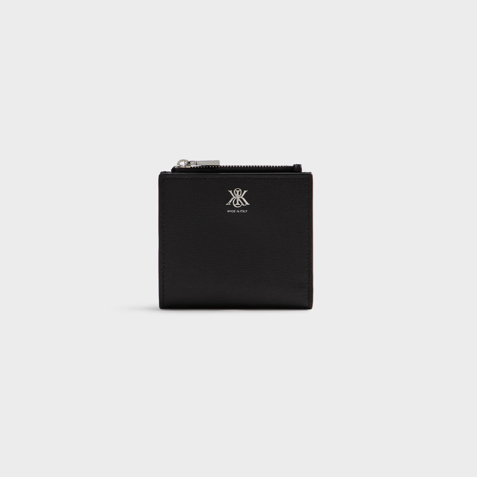 Kith Saffiano Leather Snap Wallet - Black