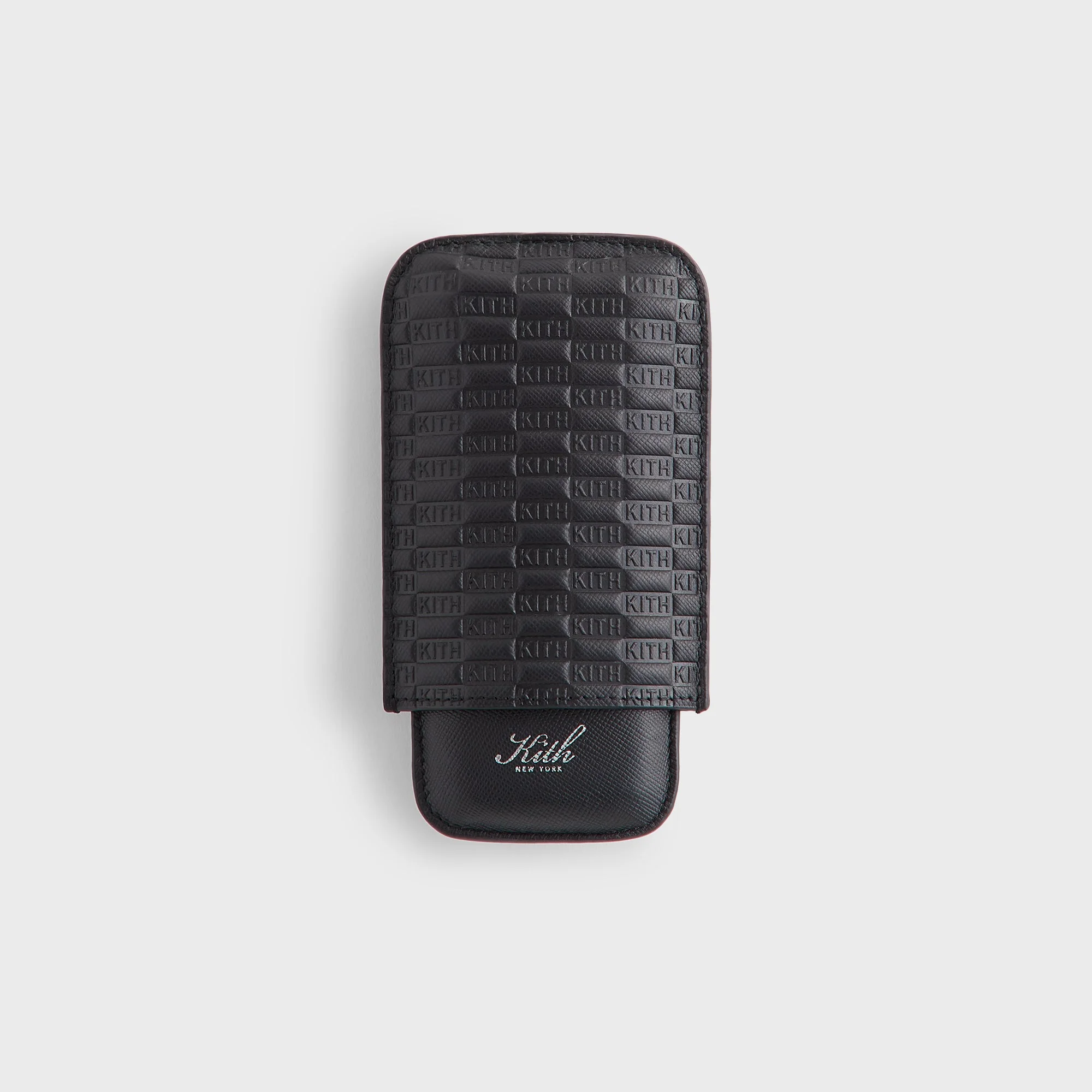 Kith Monogram Saffiano Leather Cigar Case - Black