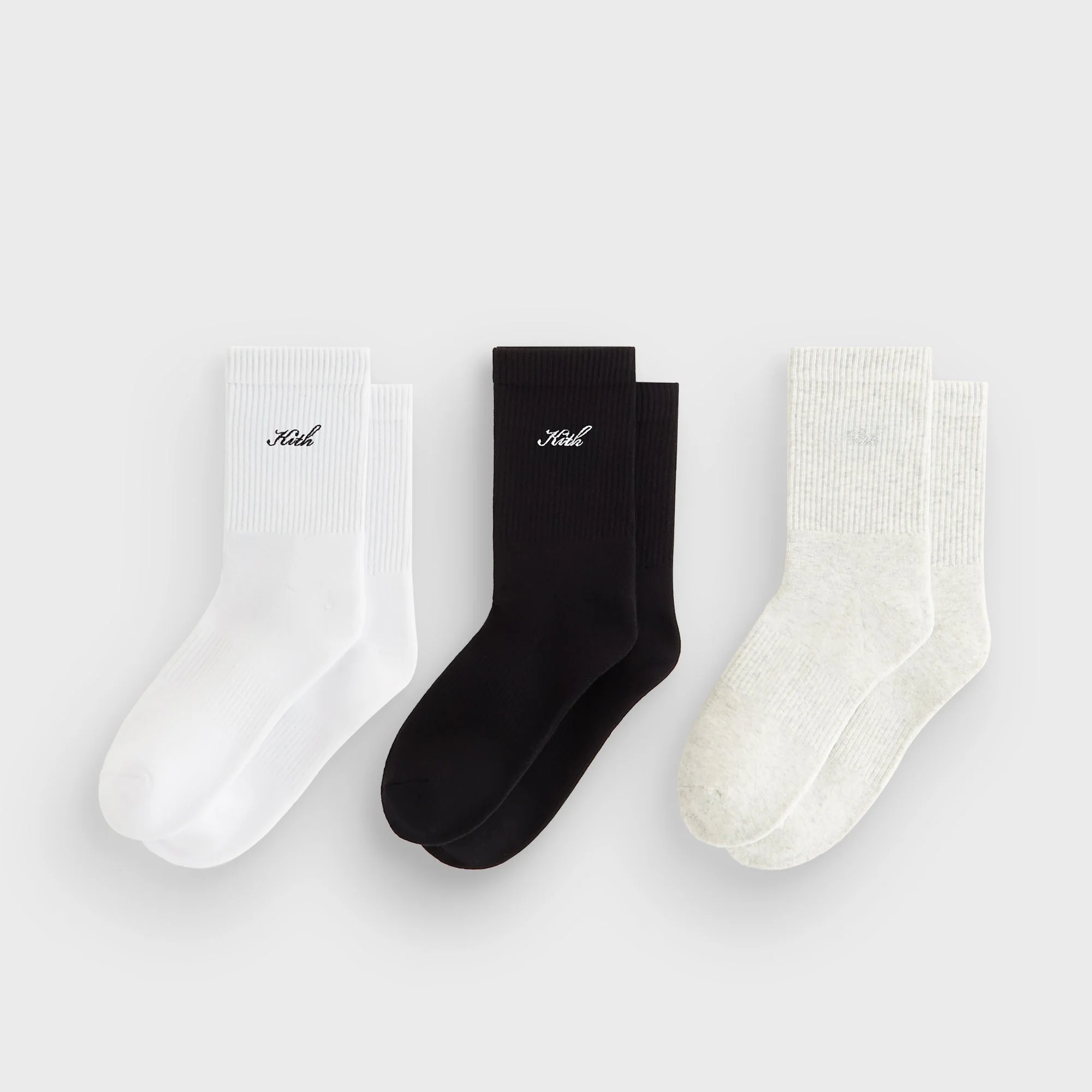 Kith Women 3-Pack Lightweight Cotton Classic Crew Socks - Multi