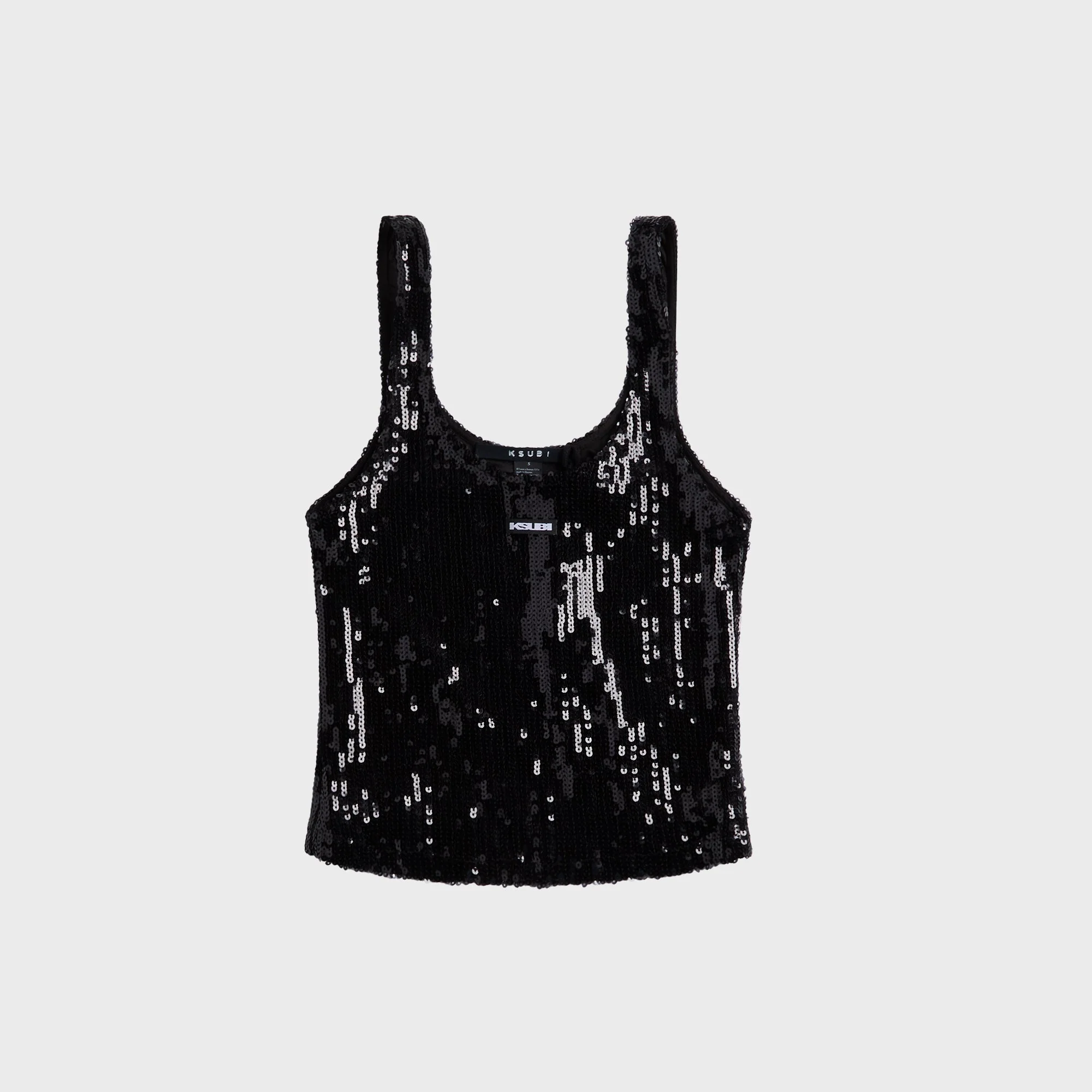 Ksubi Chloe Nude Spark Tank Top - Black Spark