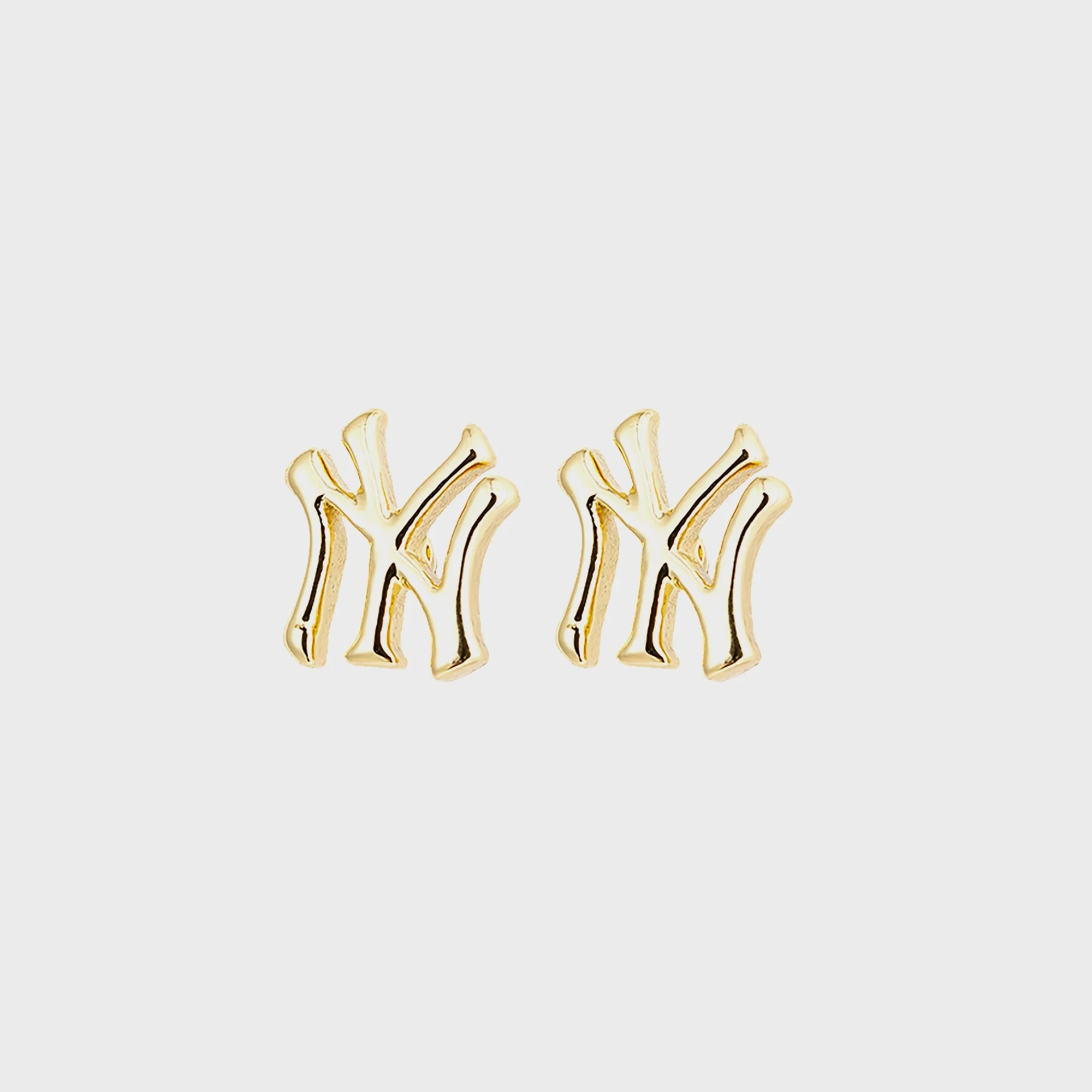 Luv AJ The NY Logo Stud Earrings - Gold