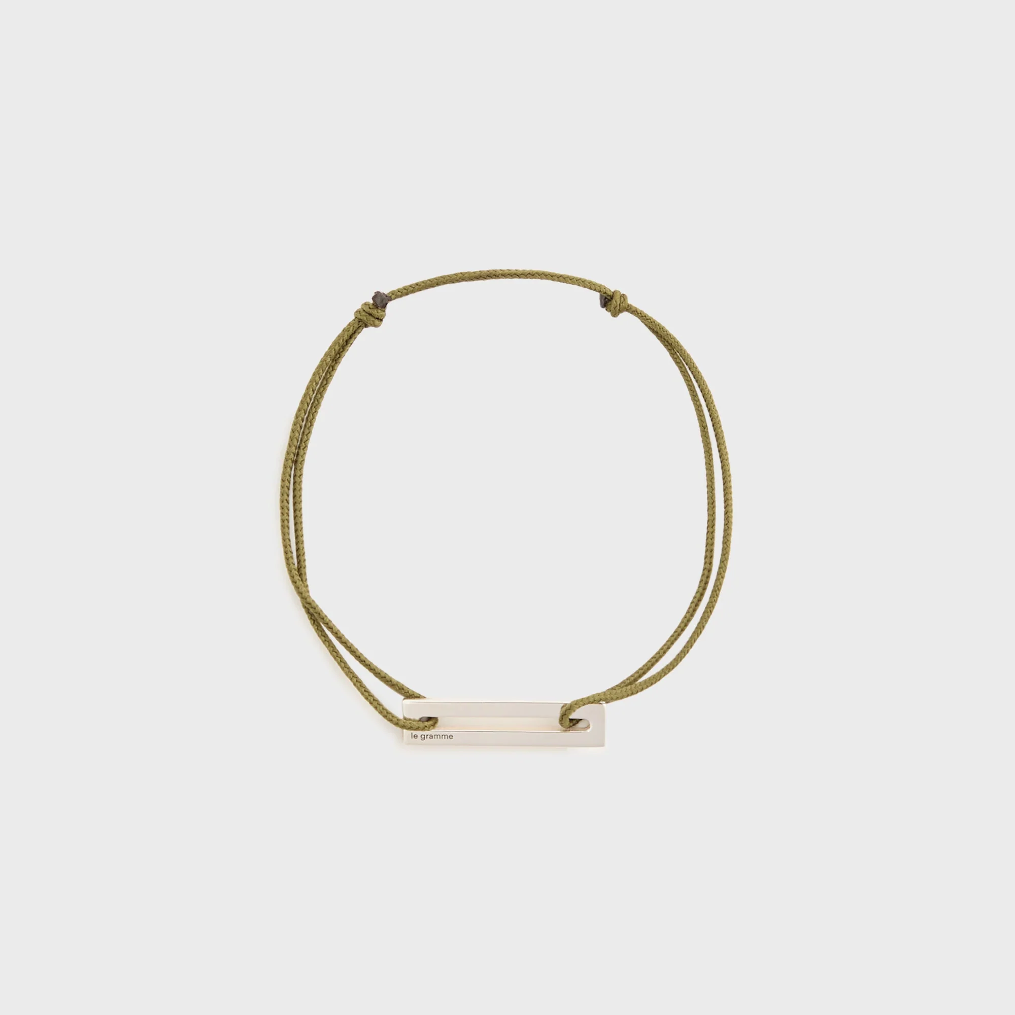 Le Gramme 1.7g Sterling Silver Khaki Cord Bracelet - Khaki