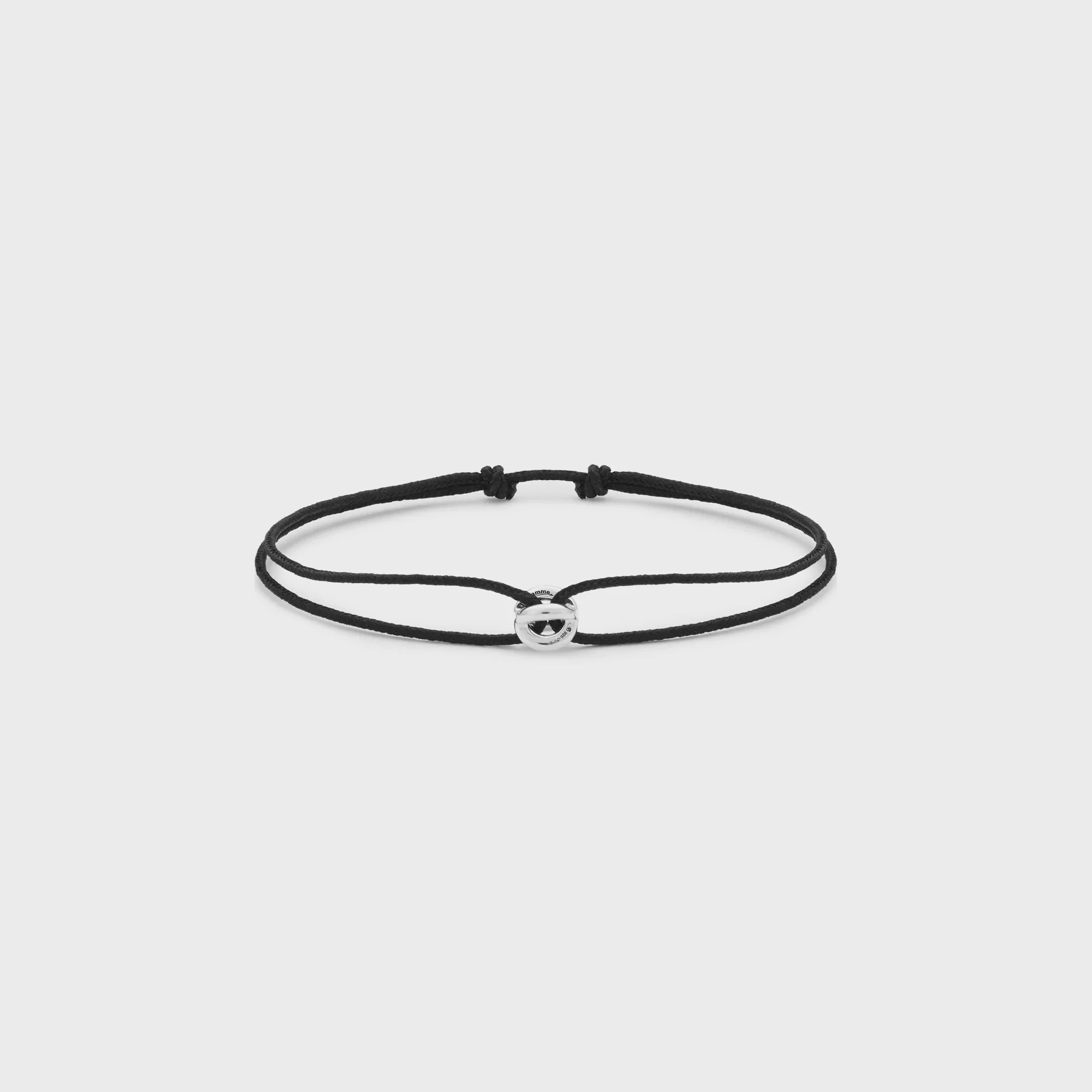 Le Gramme Polished Sterling Silver Entrelacs Cord Bracelet - Black