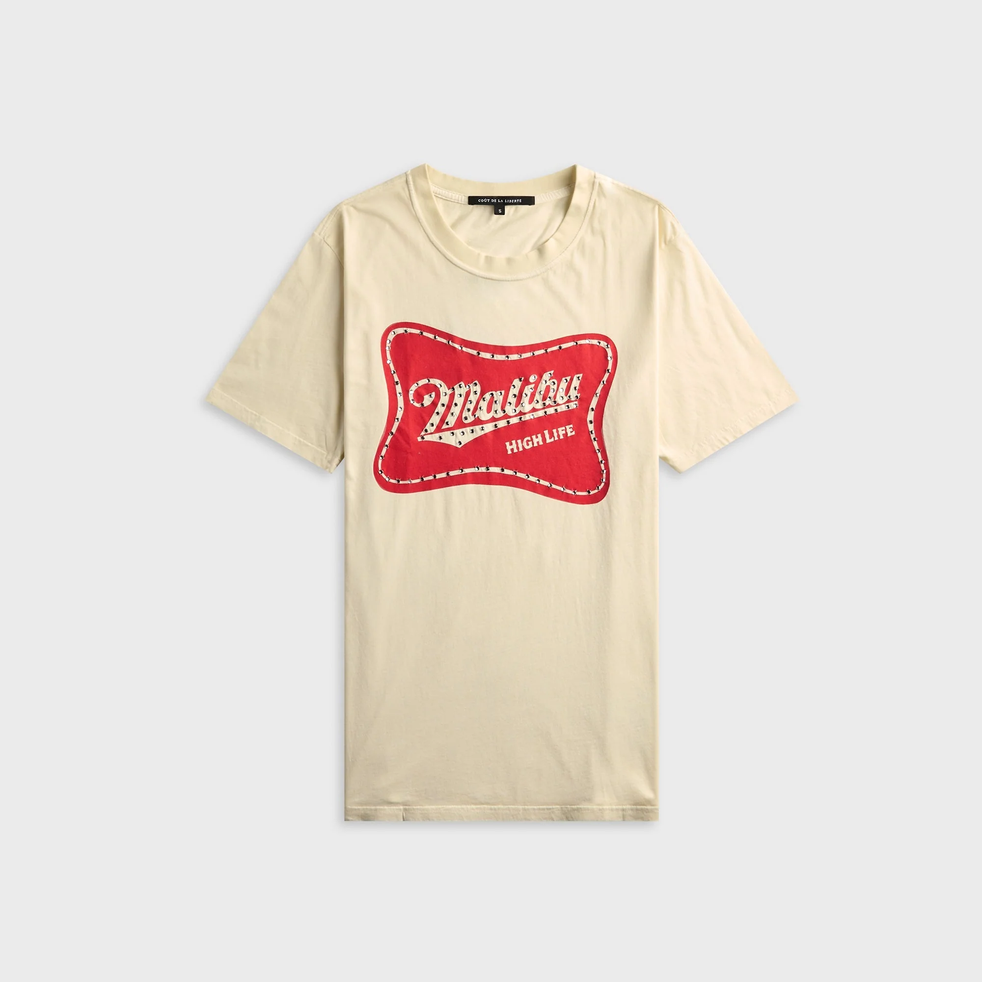 Co?t De La Libert?? Sammy Malibu Embellished Short Sleeve Tee - Vintage Cream