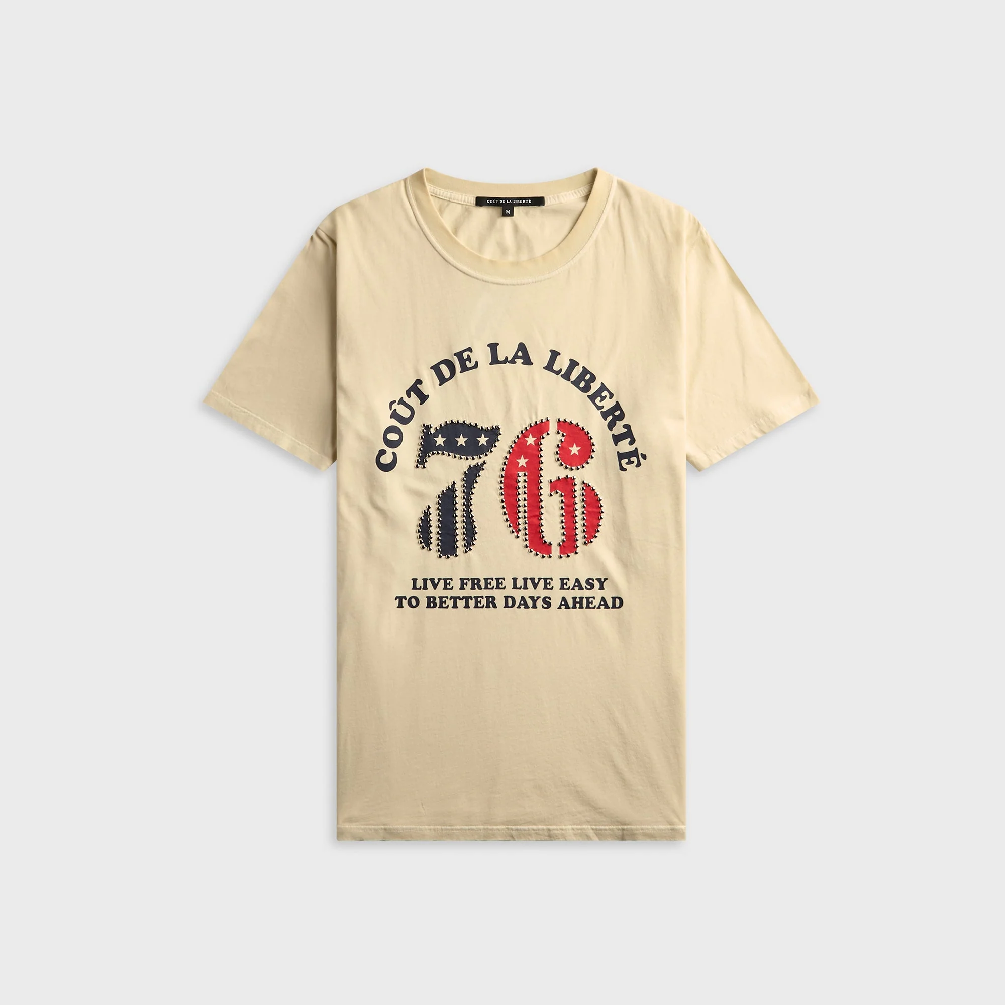 Co?t De La Libert?? Sammy 'CDLL 76' Embellished Short Sleeve Tee - Vintage Cream