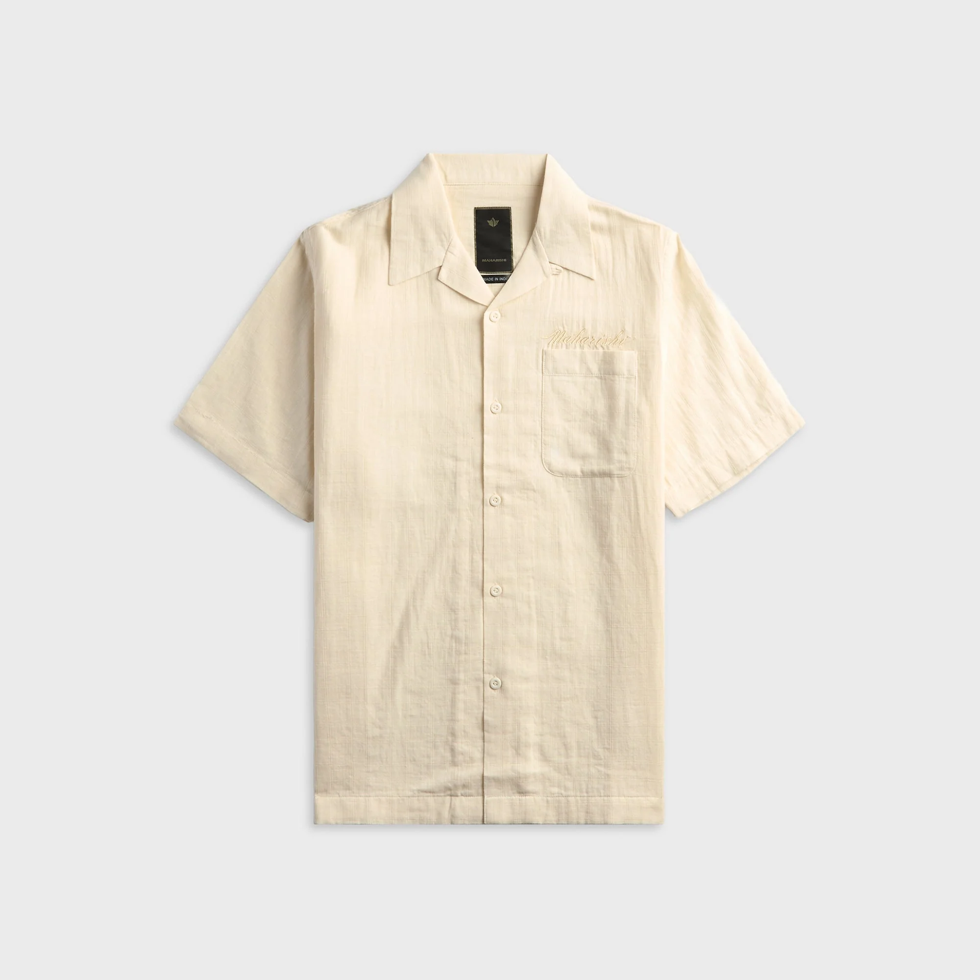 Maharishi 7316 Light Double Voile Cuban Shirt - Ecru