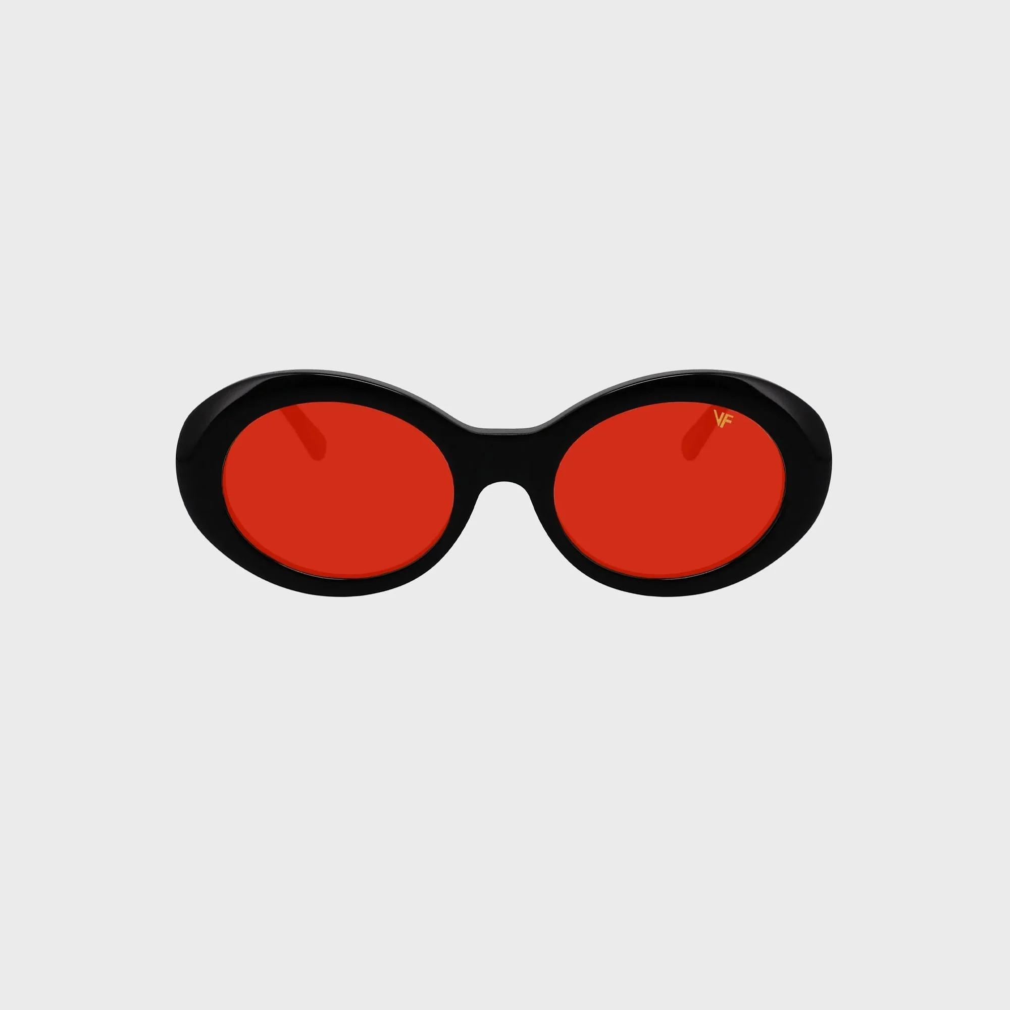 Vintage Frames Cobain Black Acetate Sunglasses - Red Solid