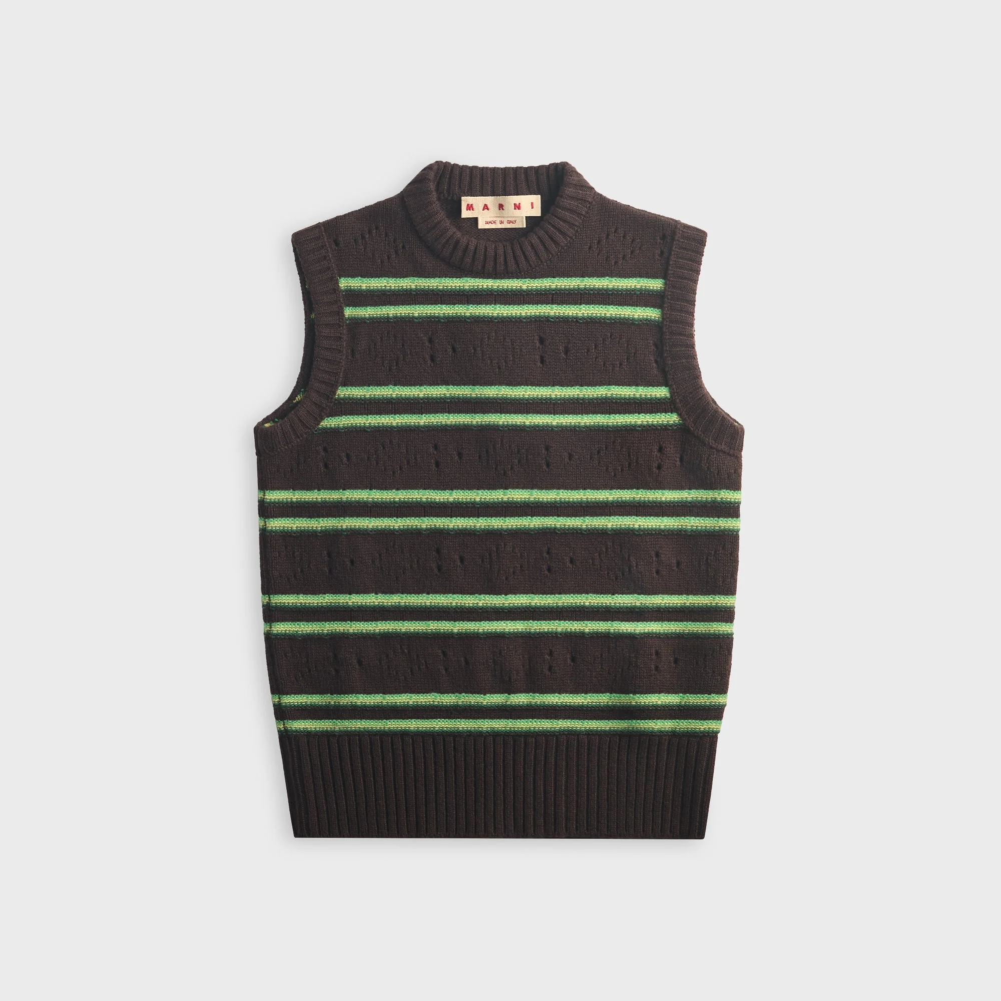 Marni Cashmere Vest With Openwork Knit - Brown