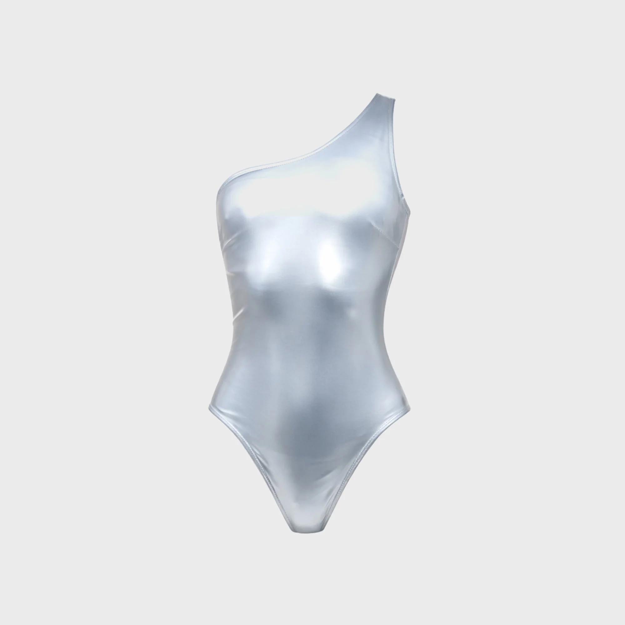 Naranja Furcado One Shoulder One Piece - Silver