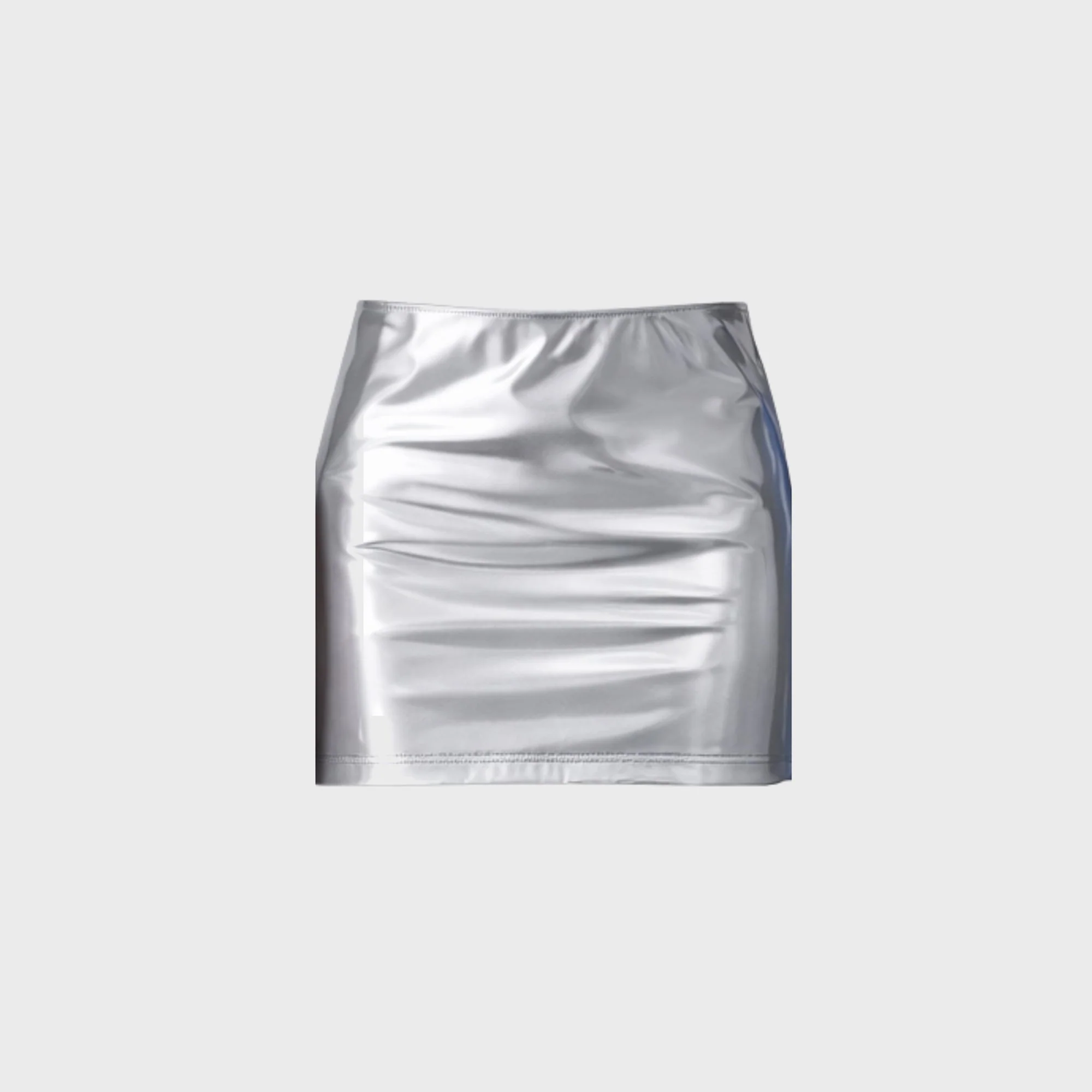 Naranja Furcado Latex Skirt - Silver