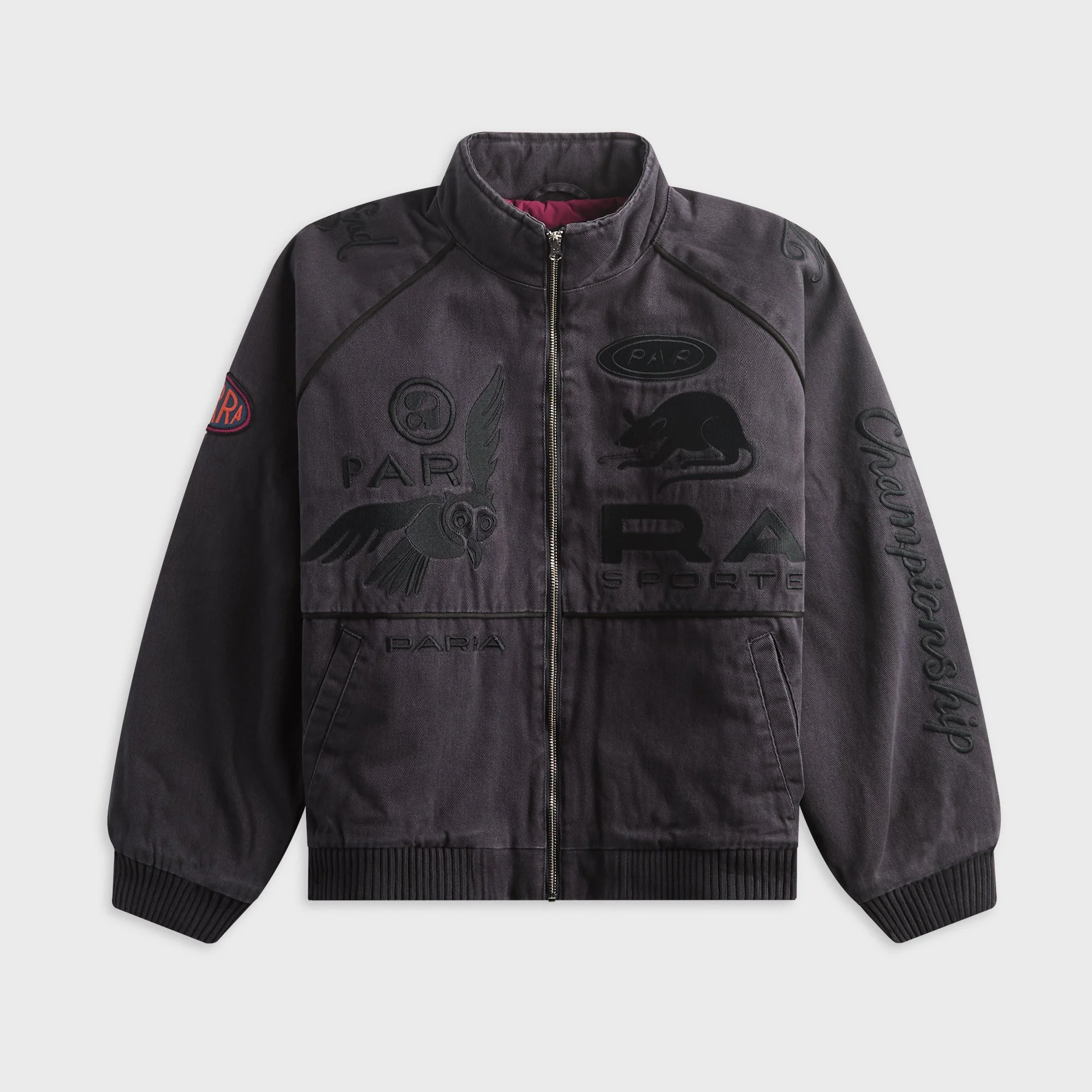 by Parra Owl Meets Rat Racing Jacket - Blue