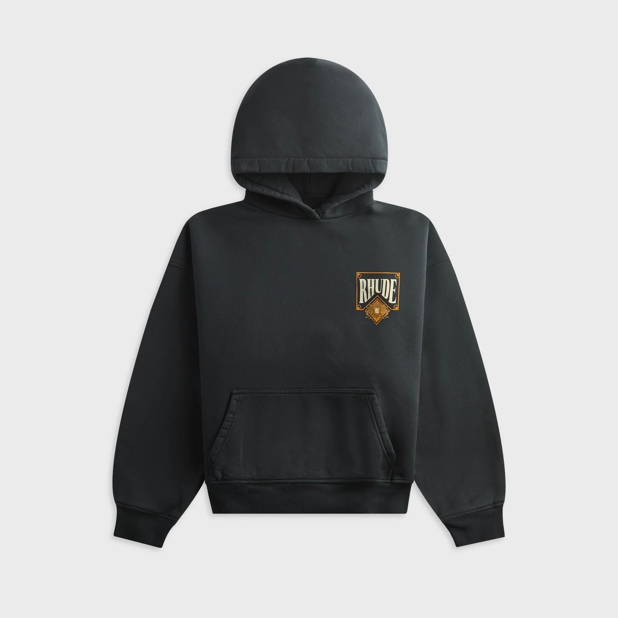 Rhude Playing Card Hoodie - Vintage Black / Yellow