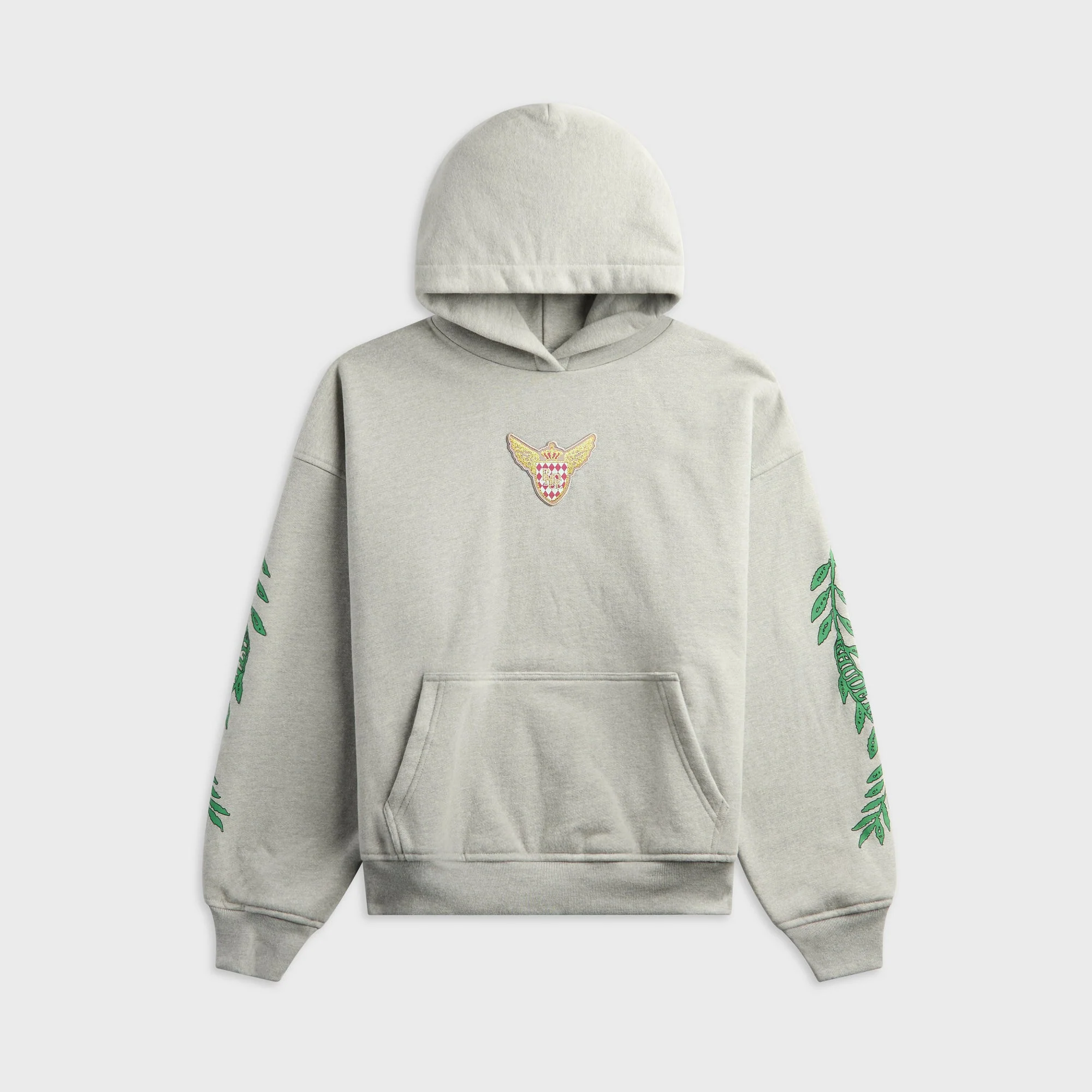 Rhude Tripoli Rally Team Zip-Up Hoodie - Heather Grey / Green / Blue