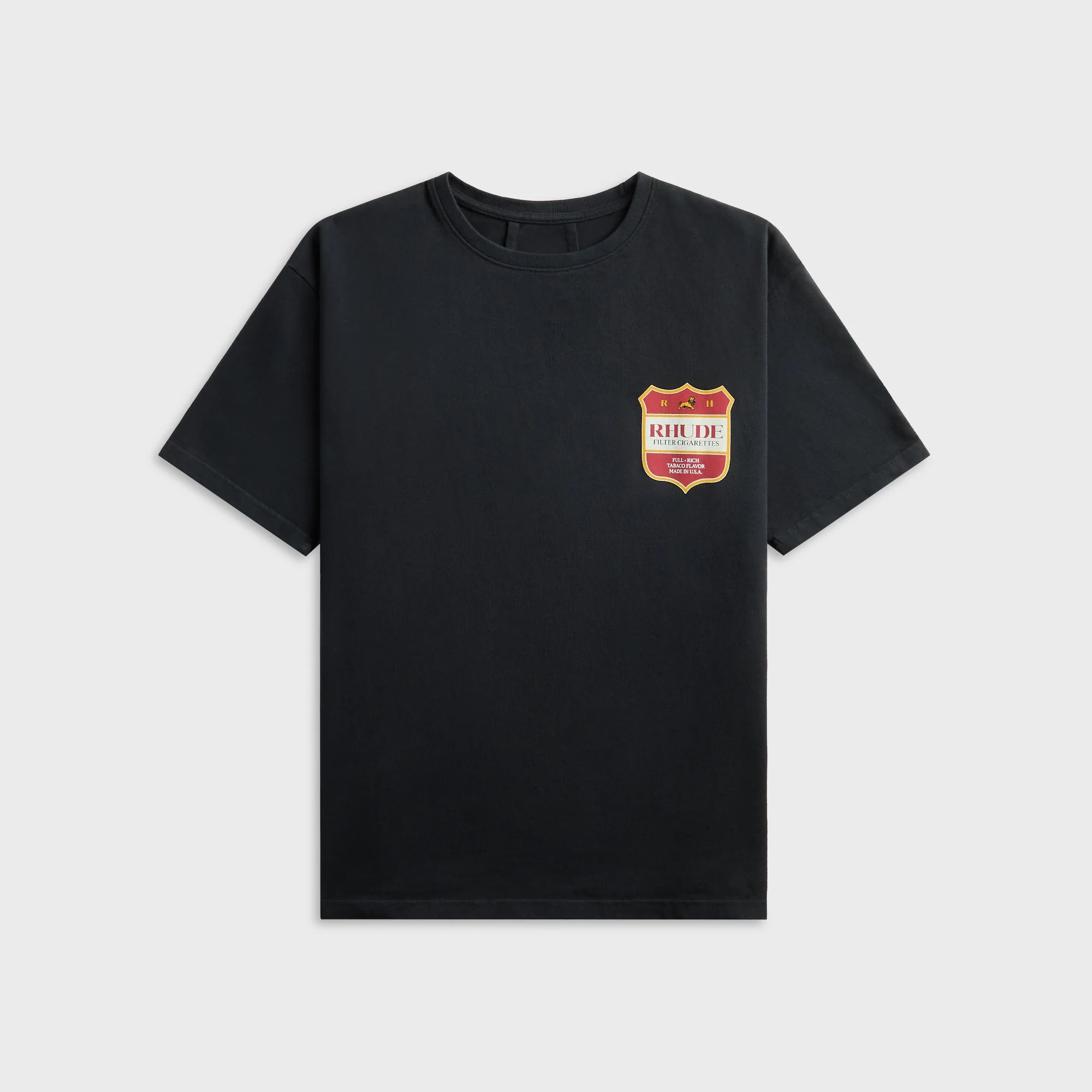 Rhude Filtaro Crest Tee - Vintage Black / Red / Yellow