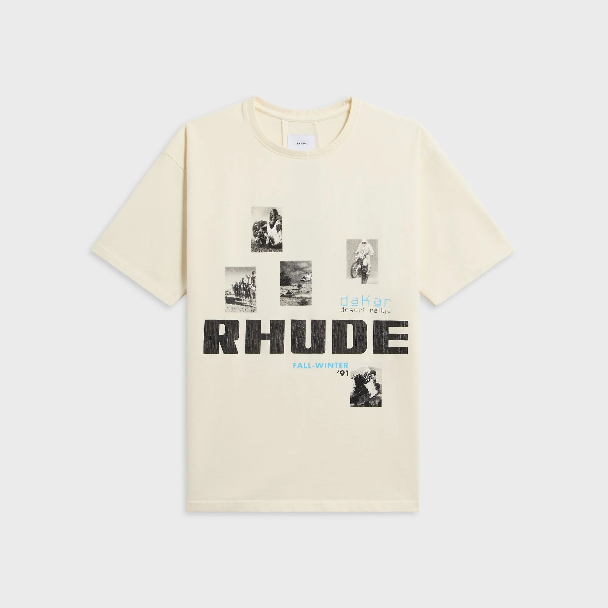 Rhude Winter 91 Rallye Tee - Vintage White / Vintage Black