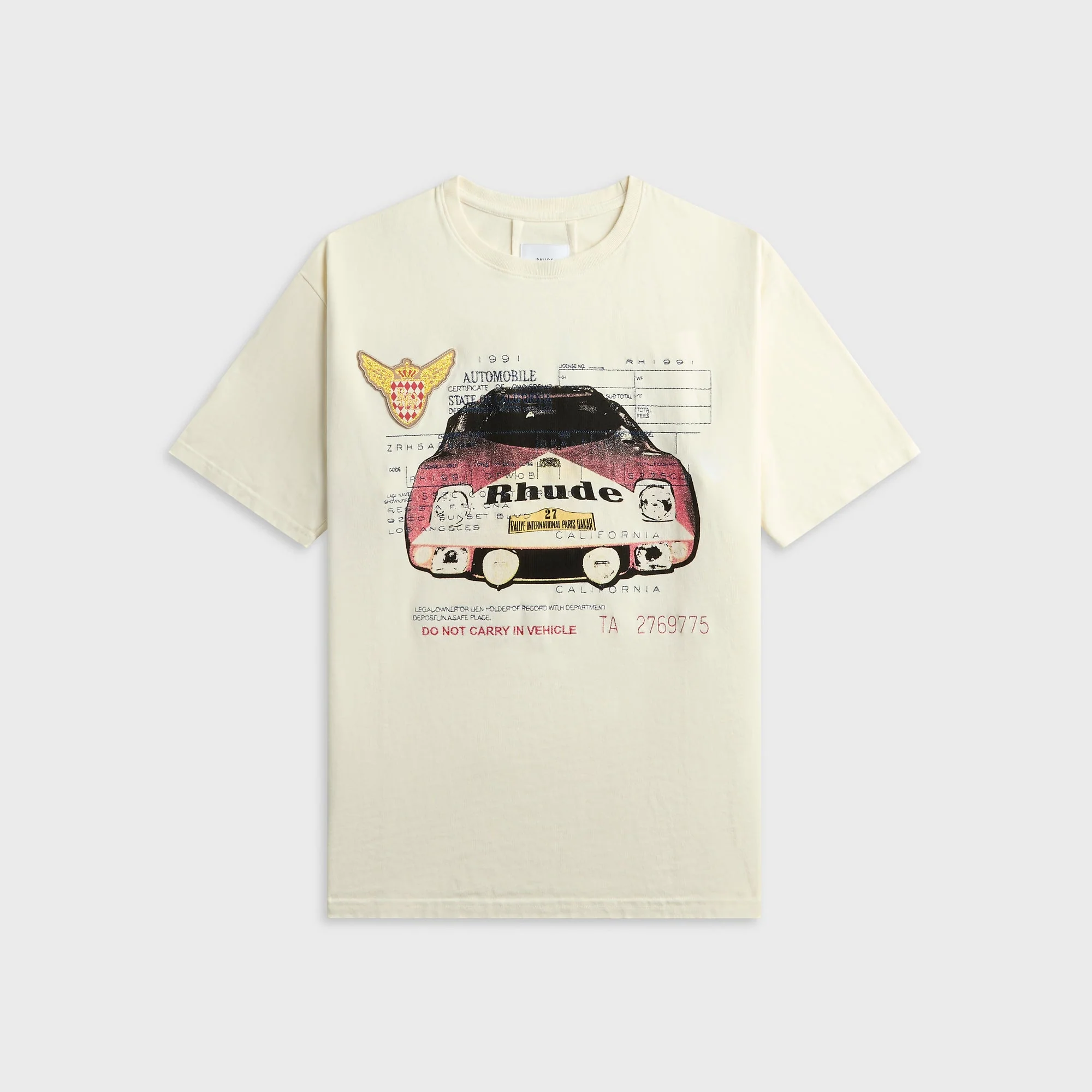 Rhude Slip Tee - Vintage White / Black / Red