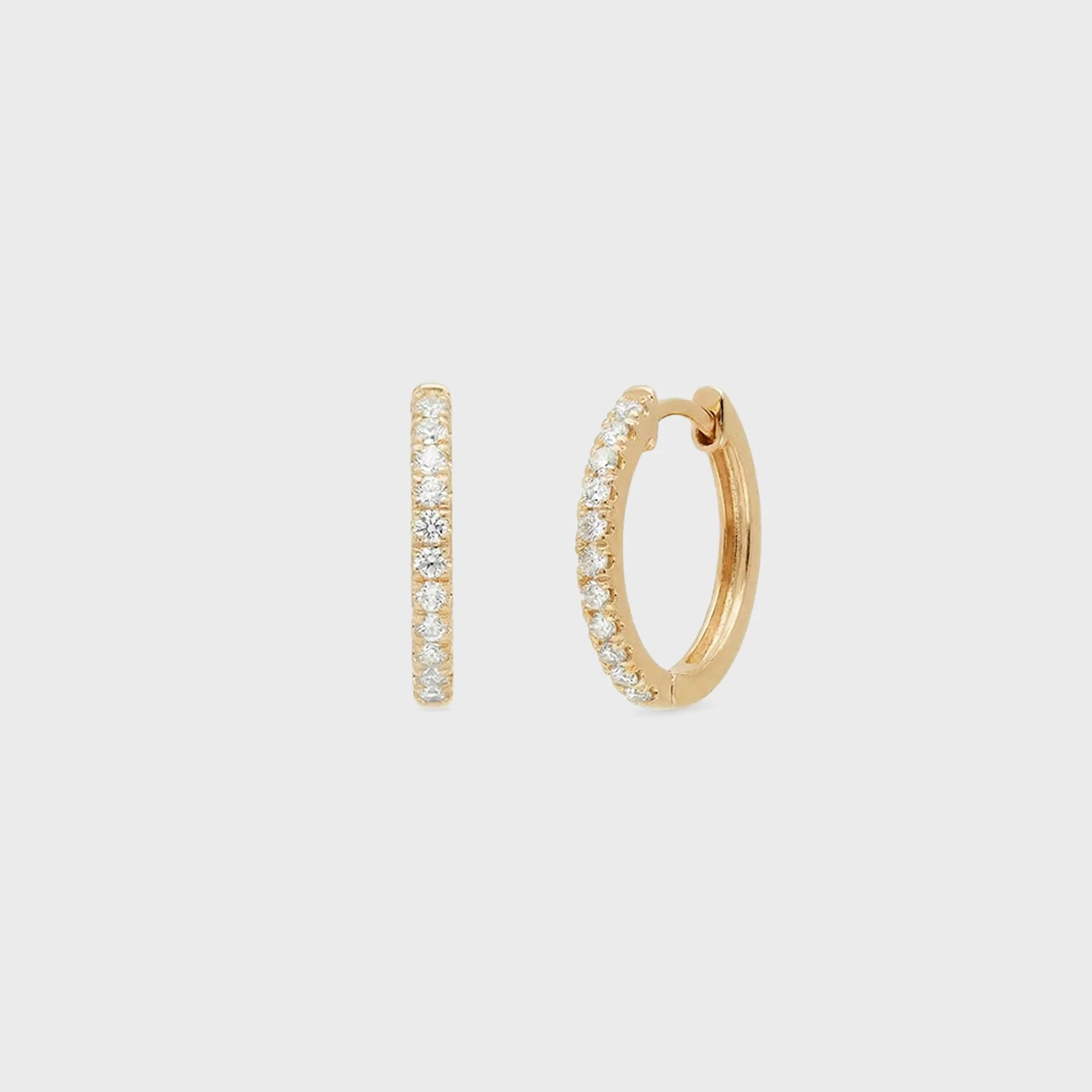 SHASHI Micro Teeny Tiny Pave Huggies - Gold