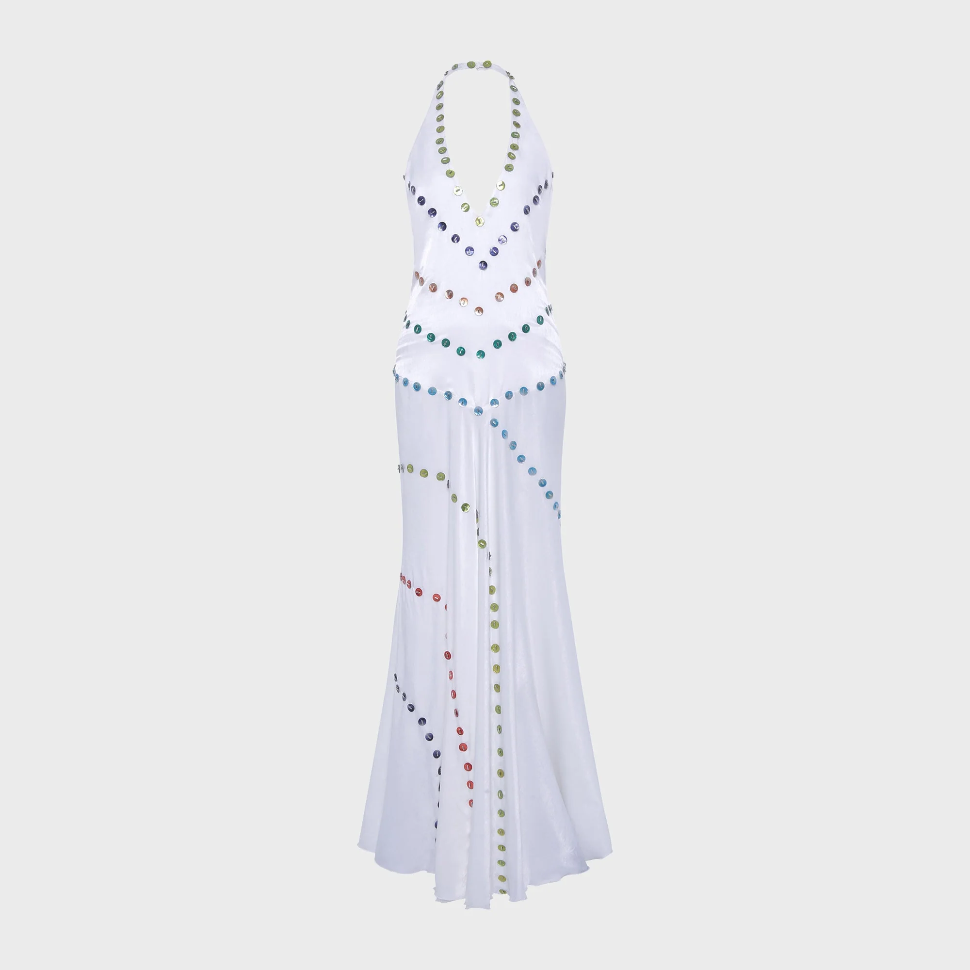 Siedres Vicka Satin Maxi Dress - White